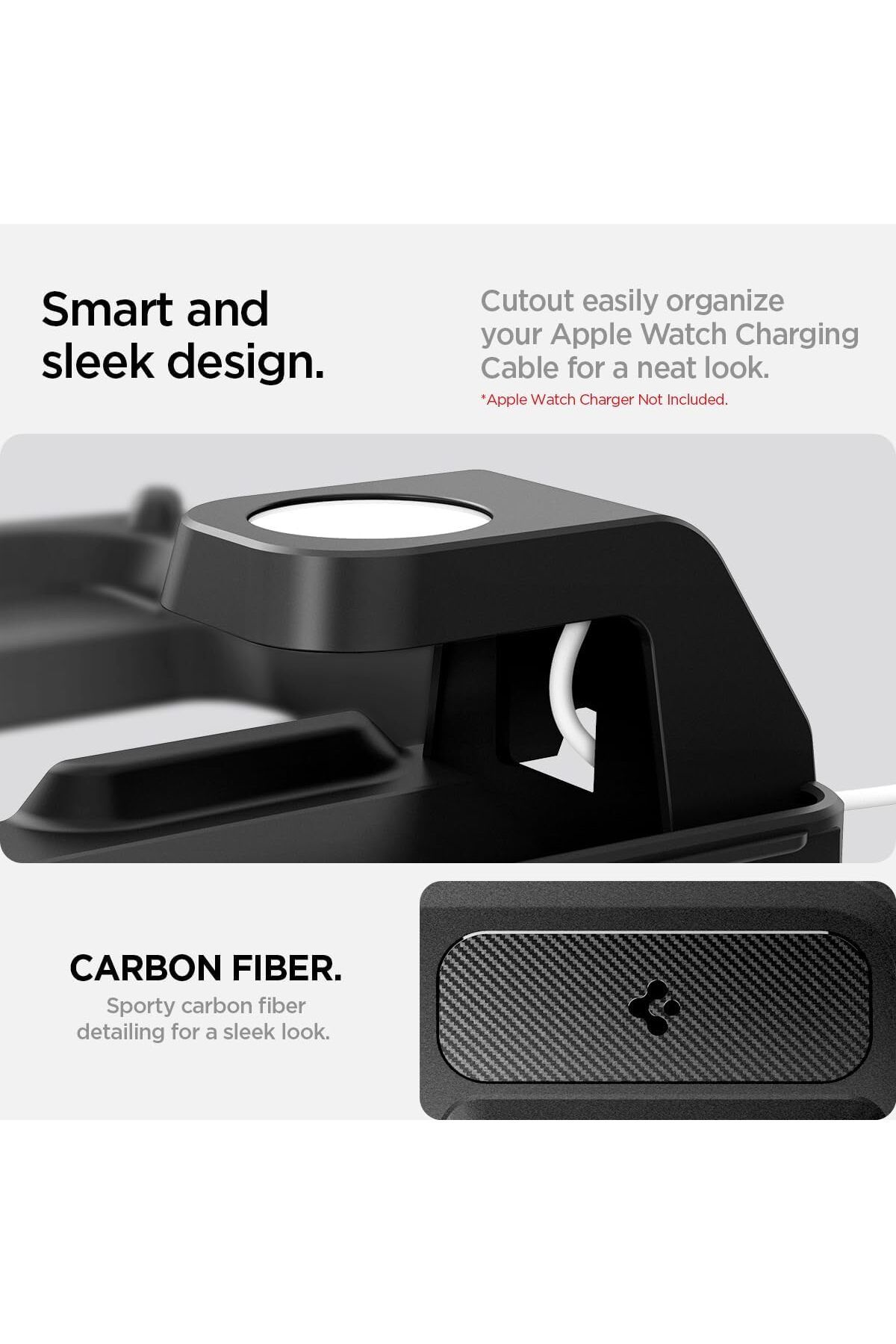 Spigen-3 in 1 Wireless Charging Hub Mount for Tesla Model 3 Highland Watch Charger NOT Included 4