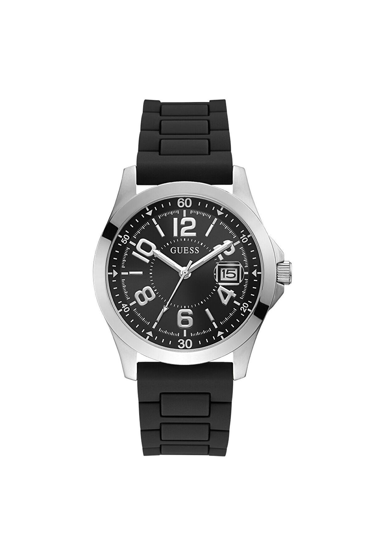 ساعت مچی مردانه اسپرت Guess مدل Gugw0058g1 با بند سیلیکونی و صفحه سیاه Guess