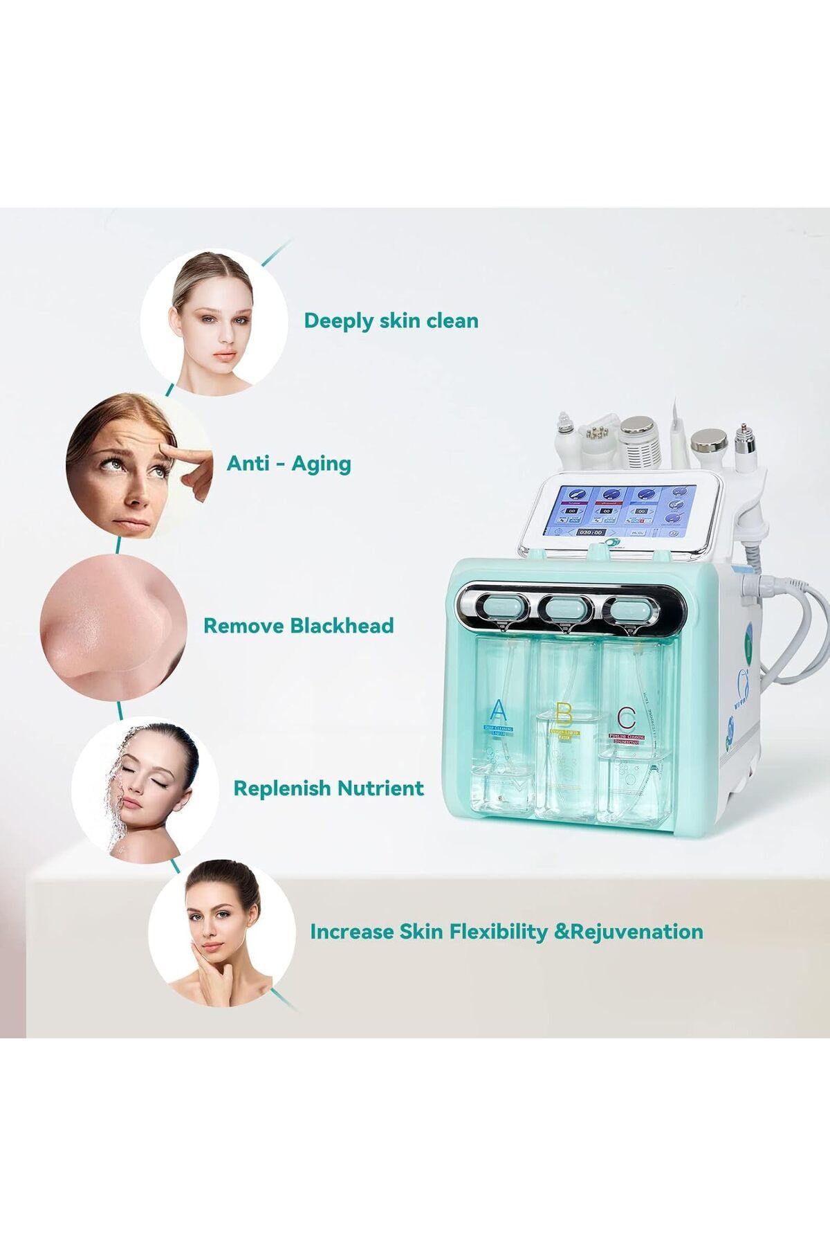 LA PERLA TECH-Professional 7-in-1 Facial Treatment Machine with LED Mask, Touch Screen Display 3