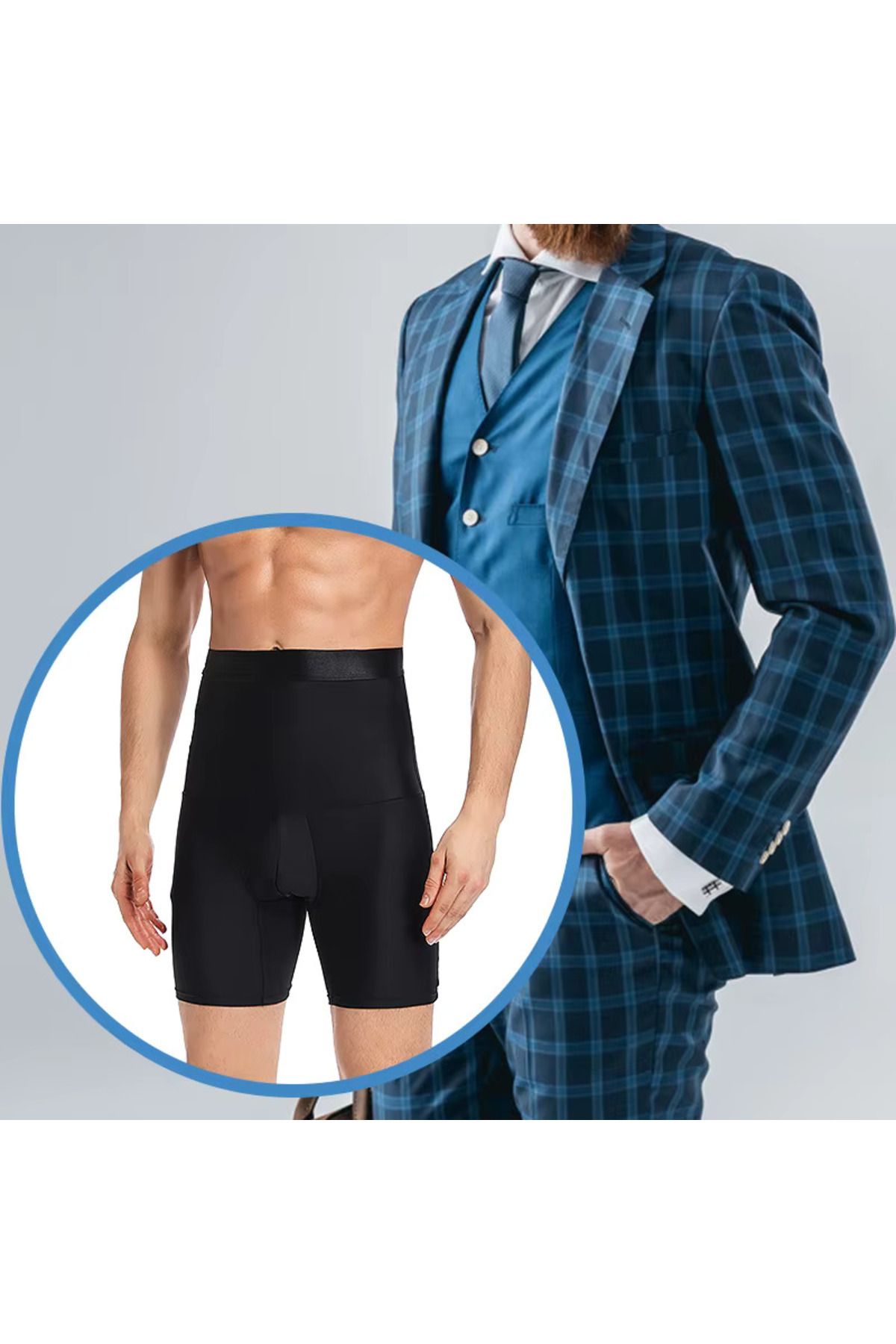 KAYOUBI-Men's Corset Belly Waist Flattening Slimming Shaper Firming Corset Panties Boxer Corset 4