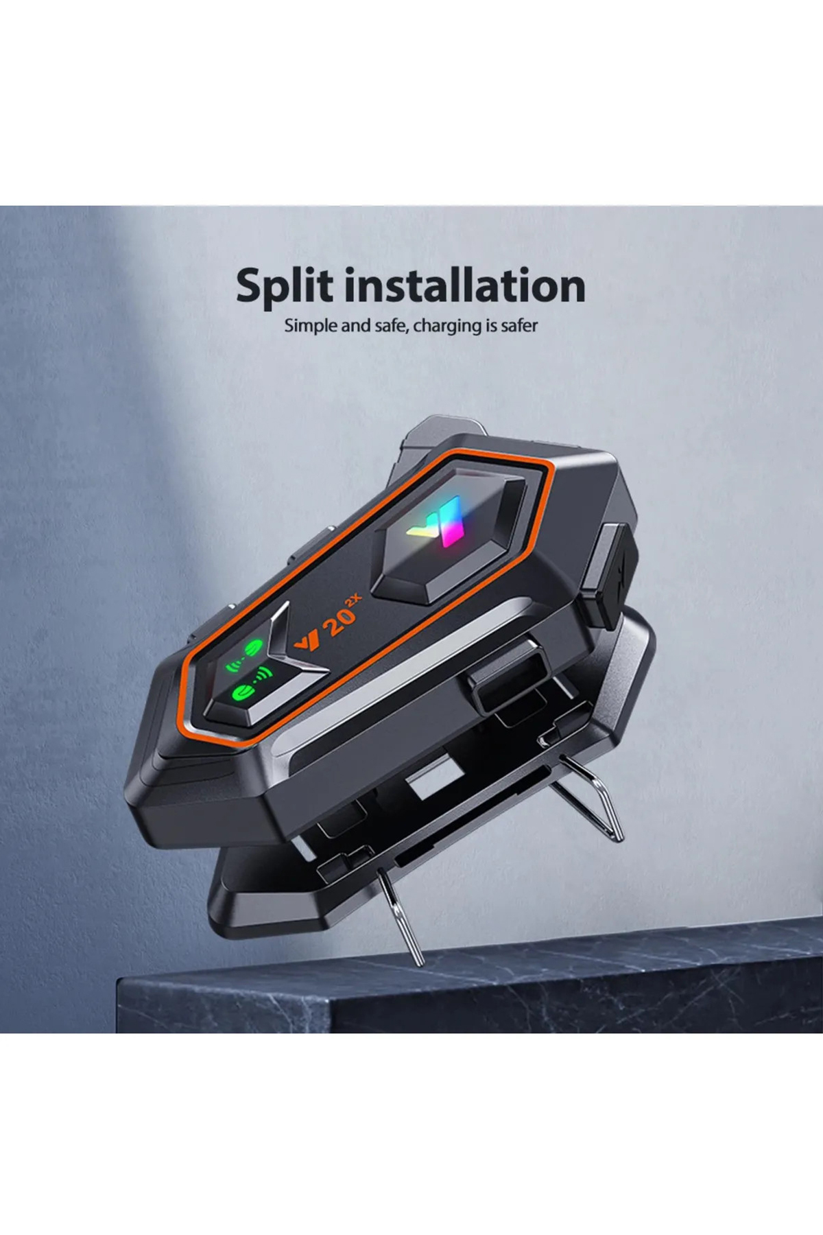 Vothoon V20 2x 1000M Telsiz Mesafeli 2 Kişi Bağlantılı Bluetooth