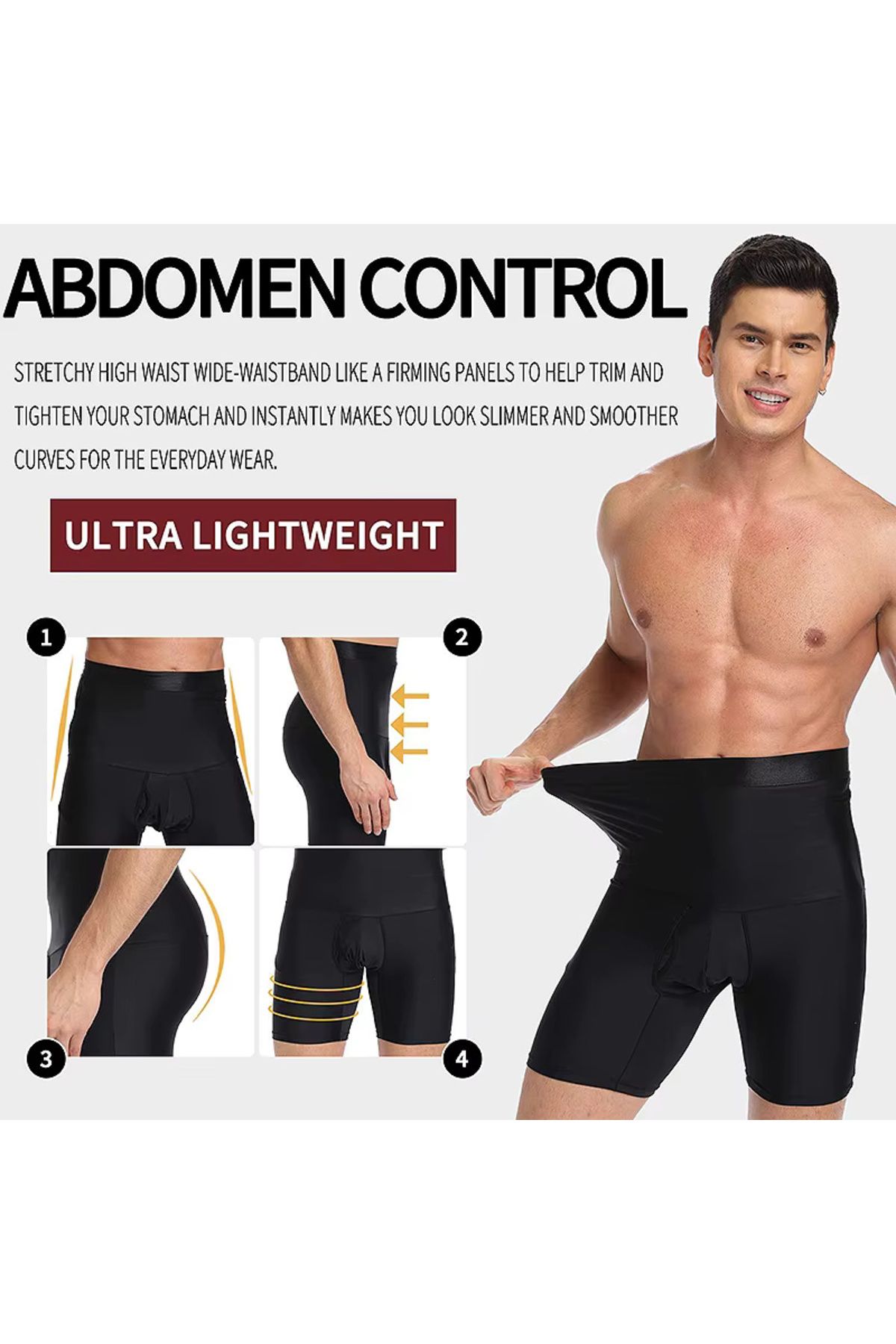 KAYOUBI-Men's Corset Belly Waist Flattening Slimming Shaper Firming Corset Panties Boxer Corset 2