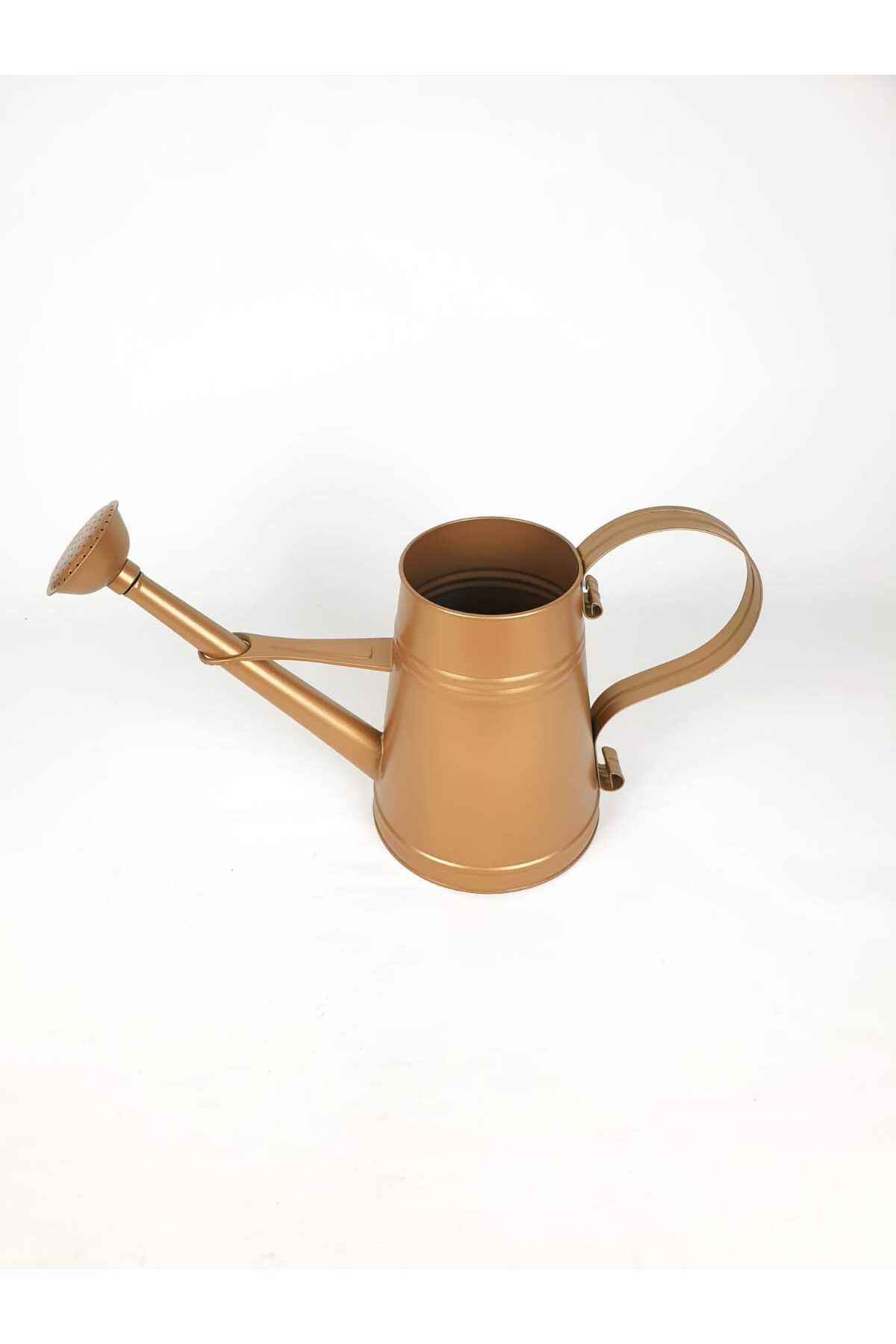 Desen Dekorasyon Çiçek Bahçe Sulama Kabı Sulak Vintage Metal 3 Litre Bakır