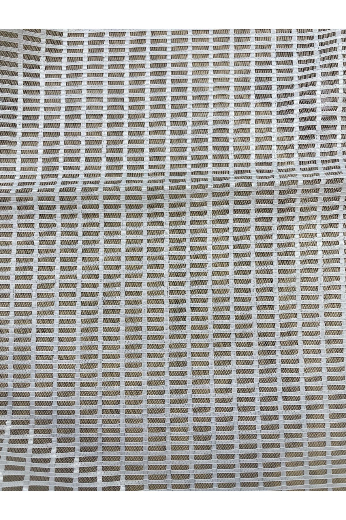 METERİAL-Square Textured White Mesh Fabric 1 Meter |   Modern and Stylish 2