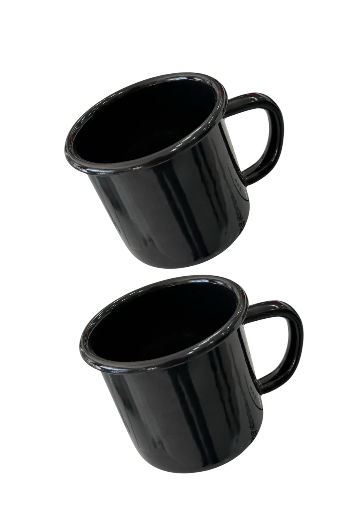 Ebru Metal Enamel 350 ml Tea and Water Glass with Handle 2pcs