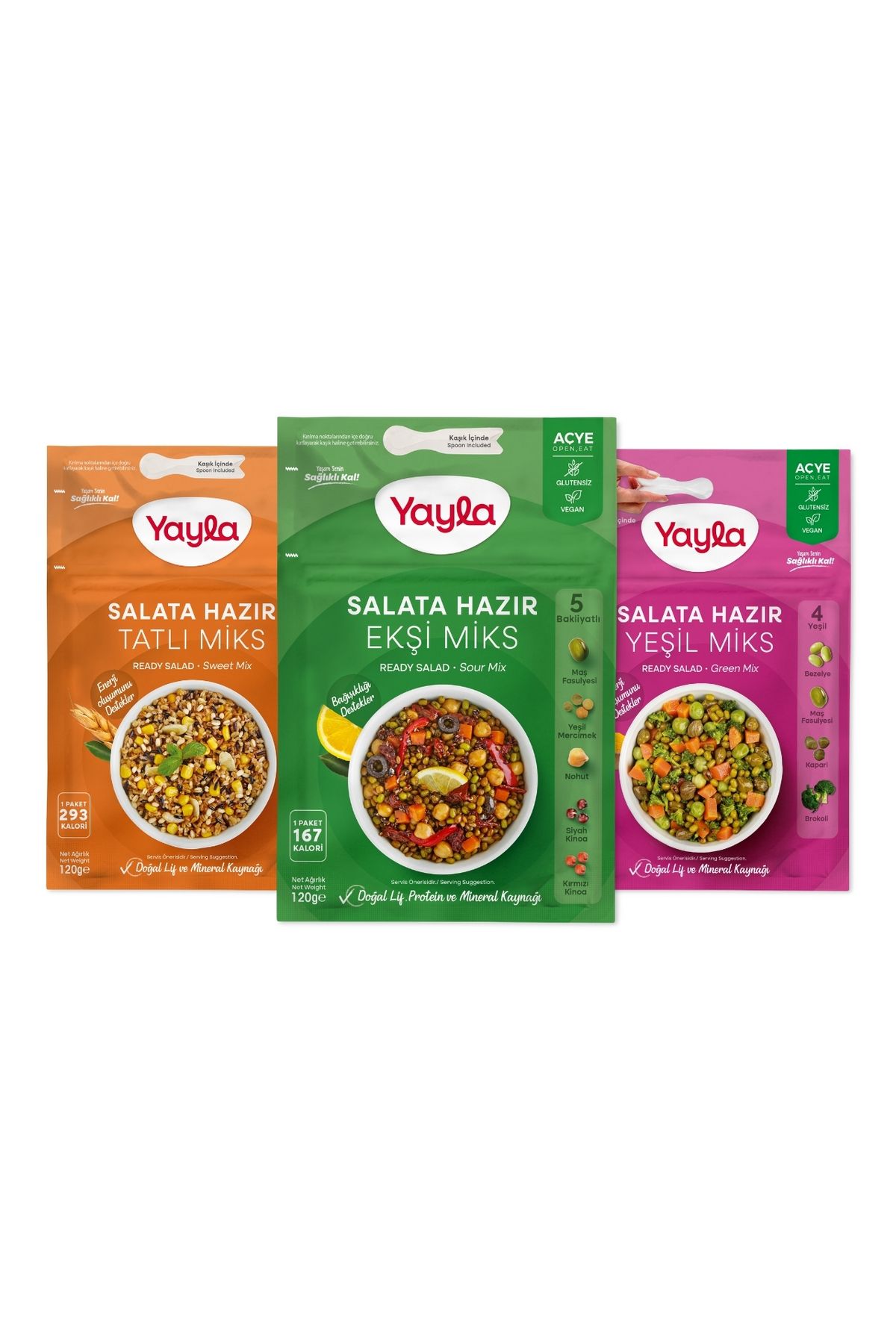 Yayla Salata Hazır 3'lü Tatlı-ekşi-yeşil Miks 120 gr