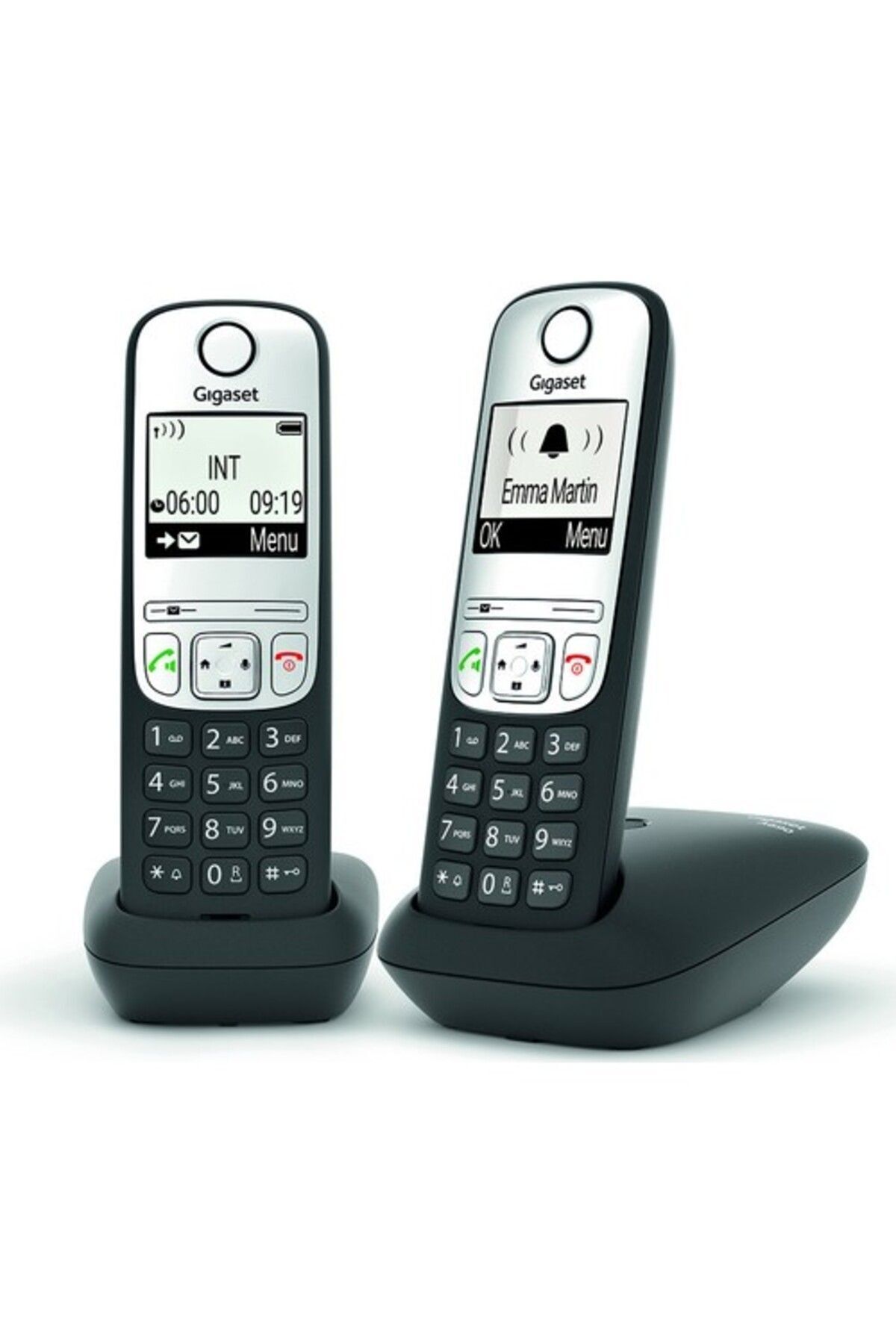 GIGASET A690 Duo 2 Li Siyah Telsiz Dect Telefon 100 Rehber Handsfree Işıklı Ekran