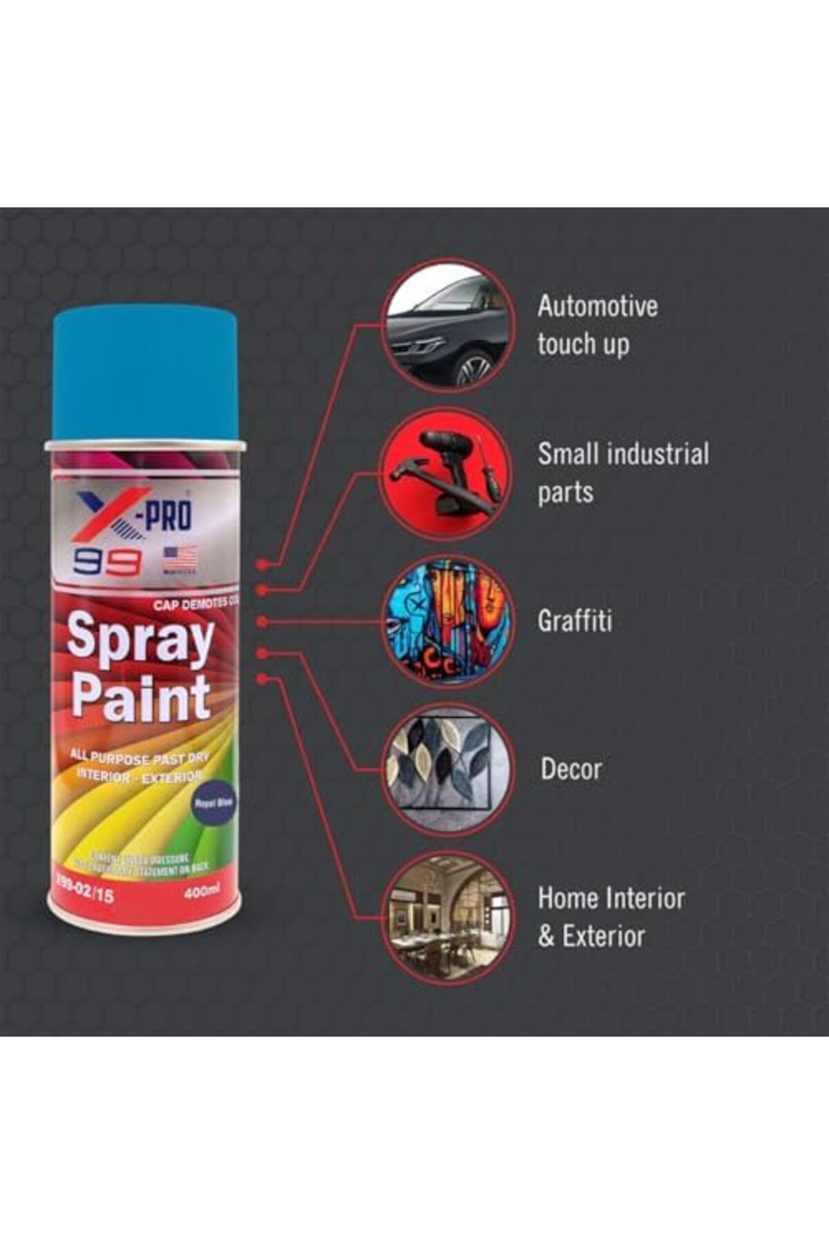 Generic-All Purpose Spray Paint 450ml Fast Drying Multi-surface Gloss Finish For Interior And Exterior 5