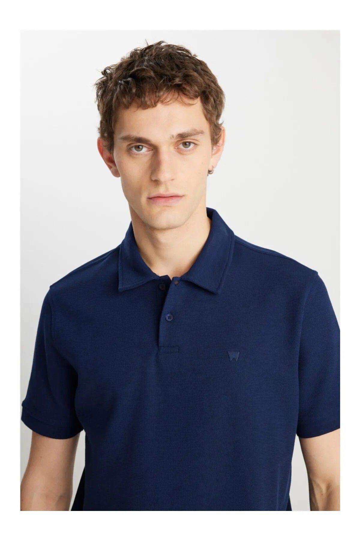 WRANGLER-Men's Navy Blue Wrangler Men's Regular Fit Polo T-Shirt Polo T-Shirt W 2510720410 -Navy 4