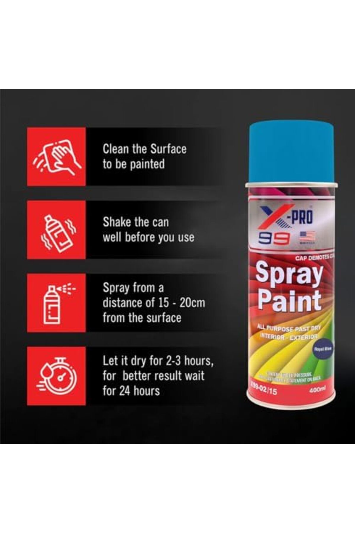 Generic-All Purpose Spray Paint 450ml Fast Drying Multi-surface Gloss Finish For Interior And Exterior 4