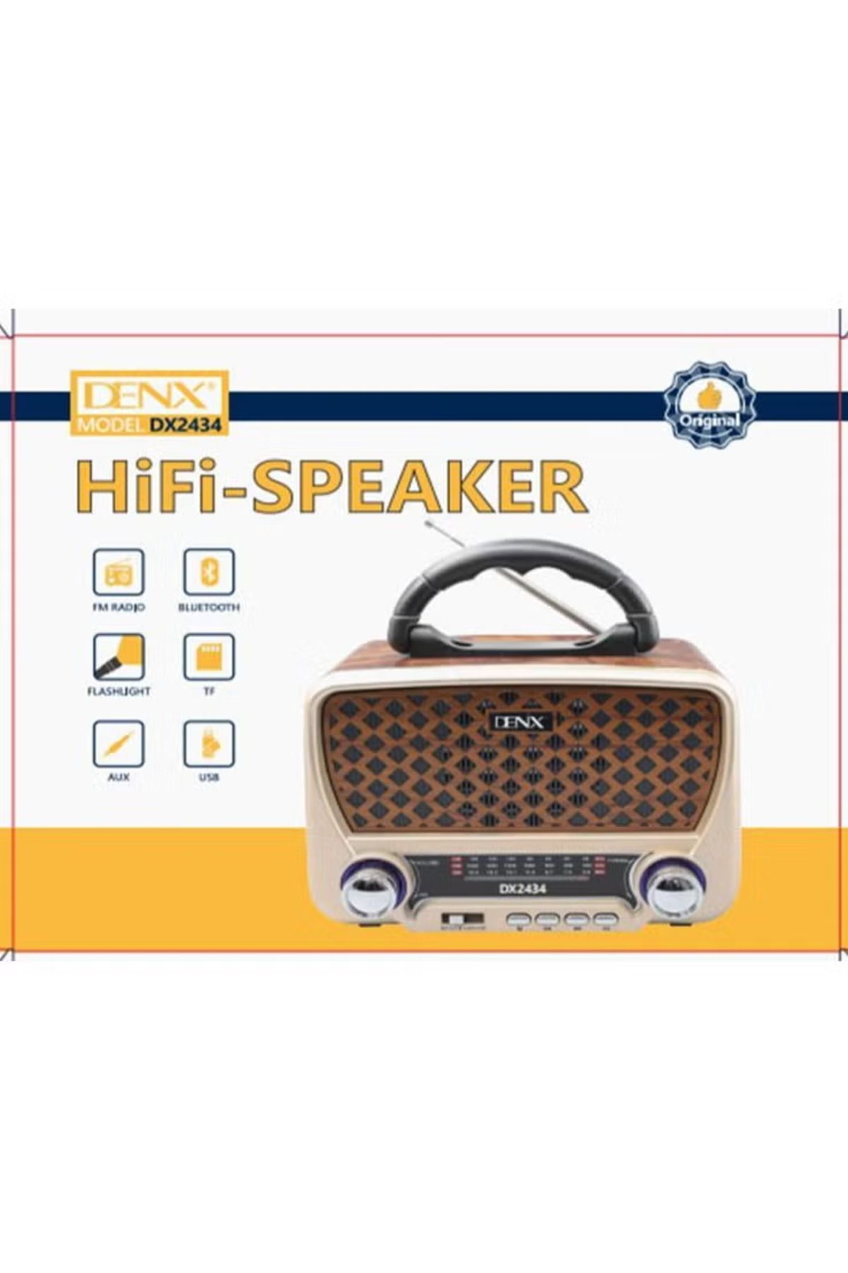 Denx-Portable HI-FI Radio with 3 Channels FM - AM Bluetooth AUX TF Card USB Flash Disk 4