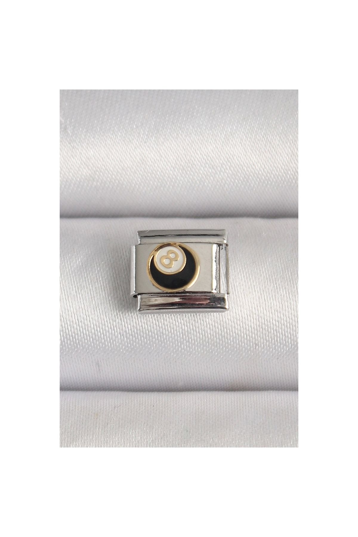 Narnuga 316L Çelik Gümüş Renk 8 Ball İşlemeli Nomination Charm - TJ-BC1209