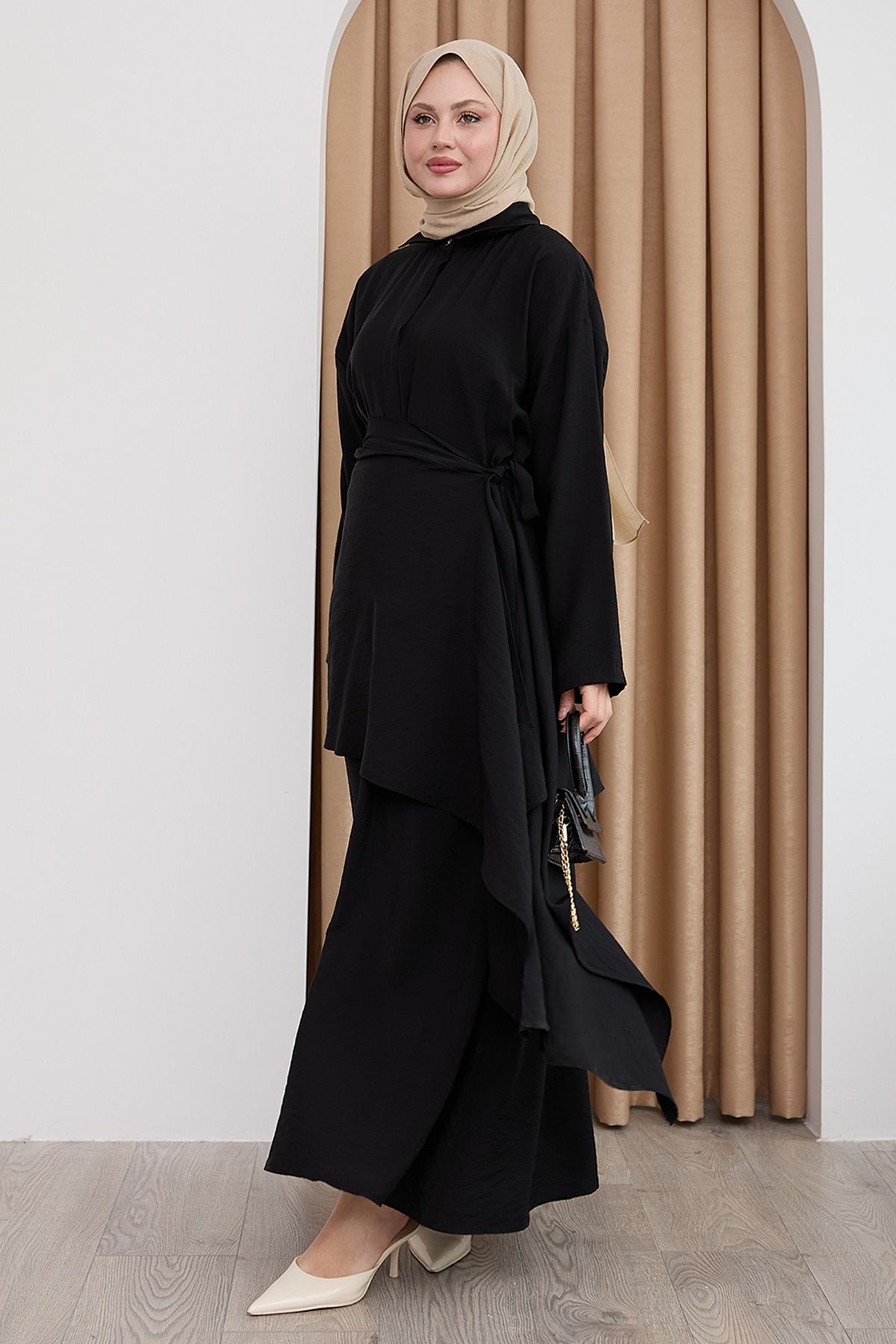 InStyle-Black Ayrobin Dress with Waist Tie 5