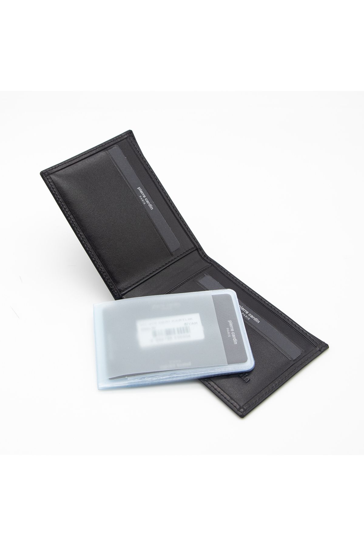 Pierre Cardin-Black Analine Leather Credit Card Holder 075A55 4