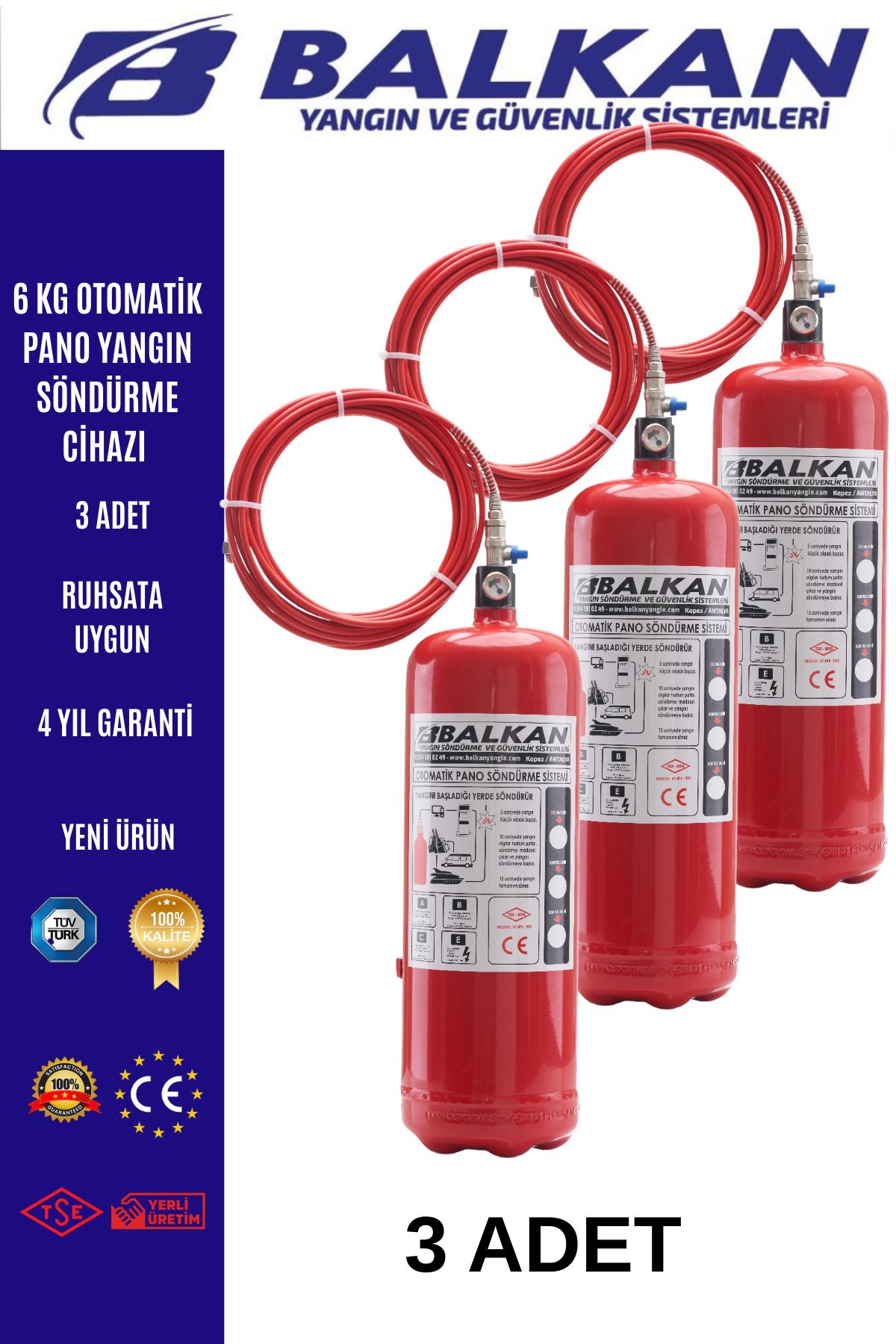Balkan Ticaret 6 kg Otomatik pano söndürme sistemi 3 Adet