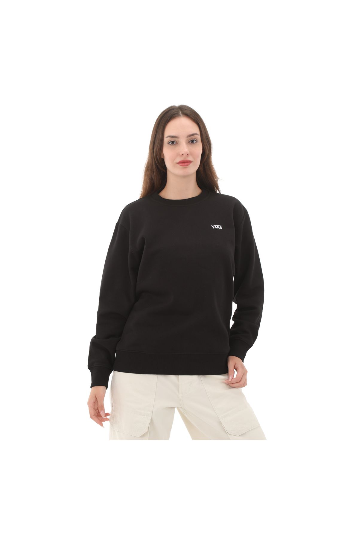 Vans-Flying V Bff Crew Emea - Γυναικείο μαύρο φούτερ 00046xblk1-r 2