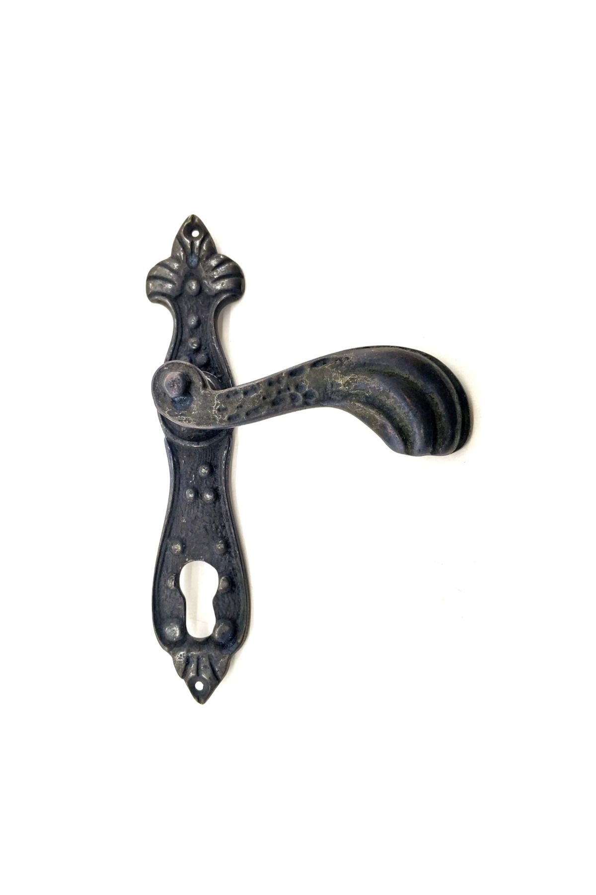 AOTS Antika Tarz Dekoratif Pirinç Mevlana Yale Kapı Kolu - 228x48 Mm, Oksit