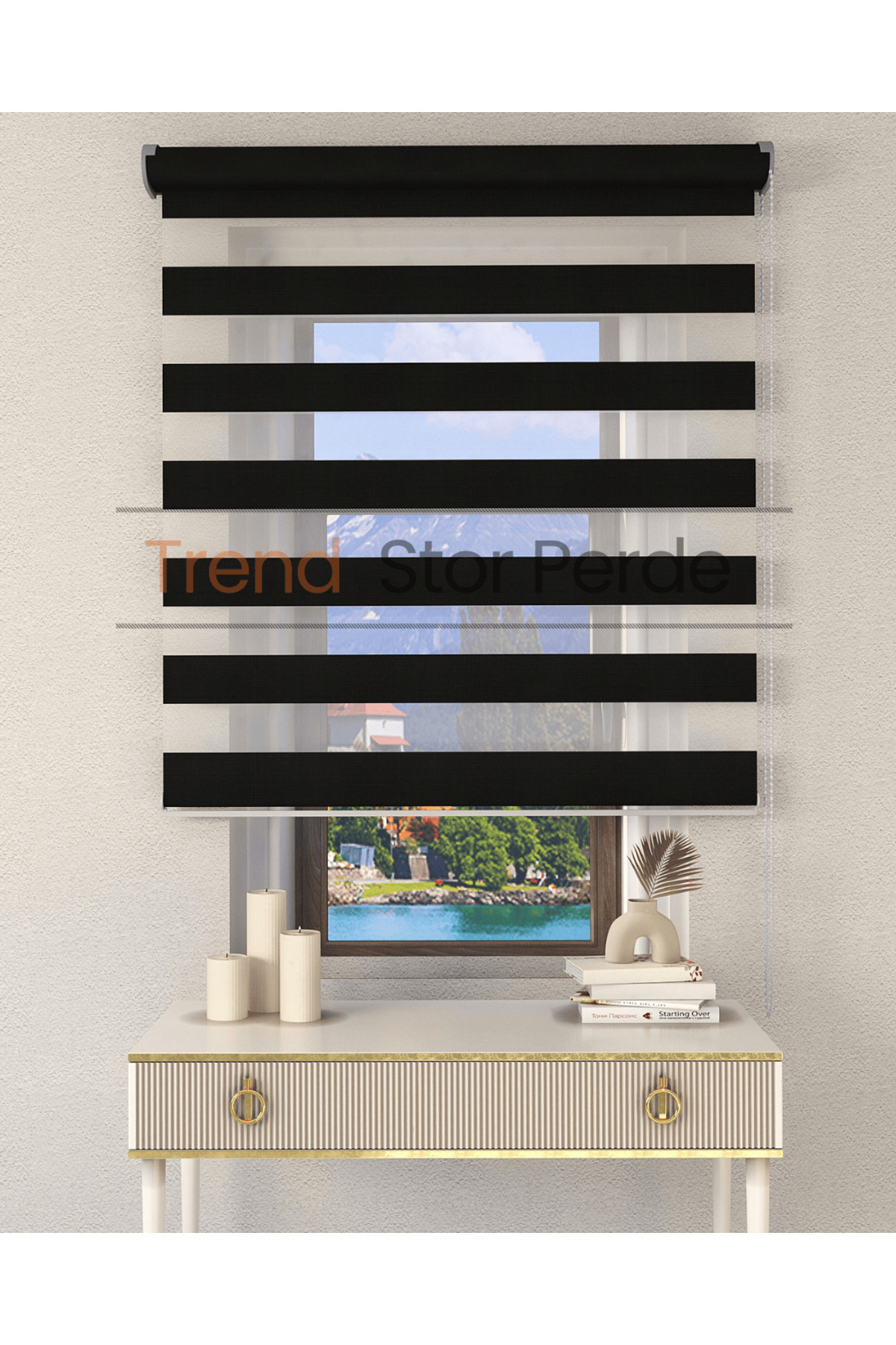 Anthracite Skirt Sliceless Zebra Roller Blind Curtain