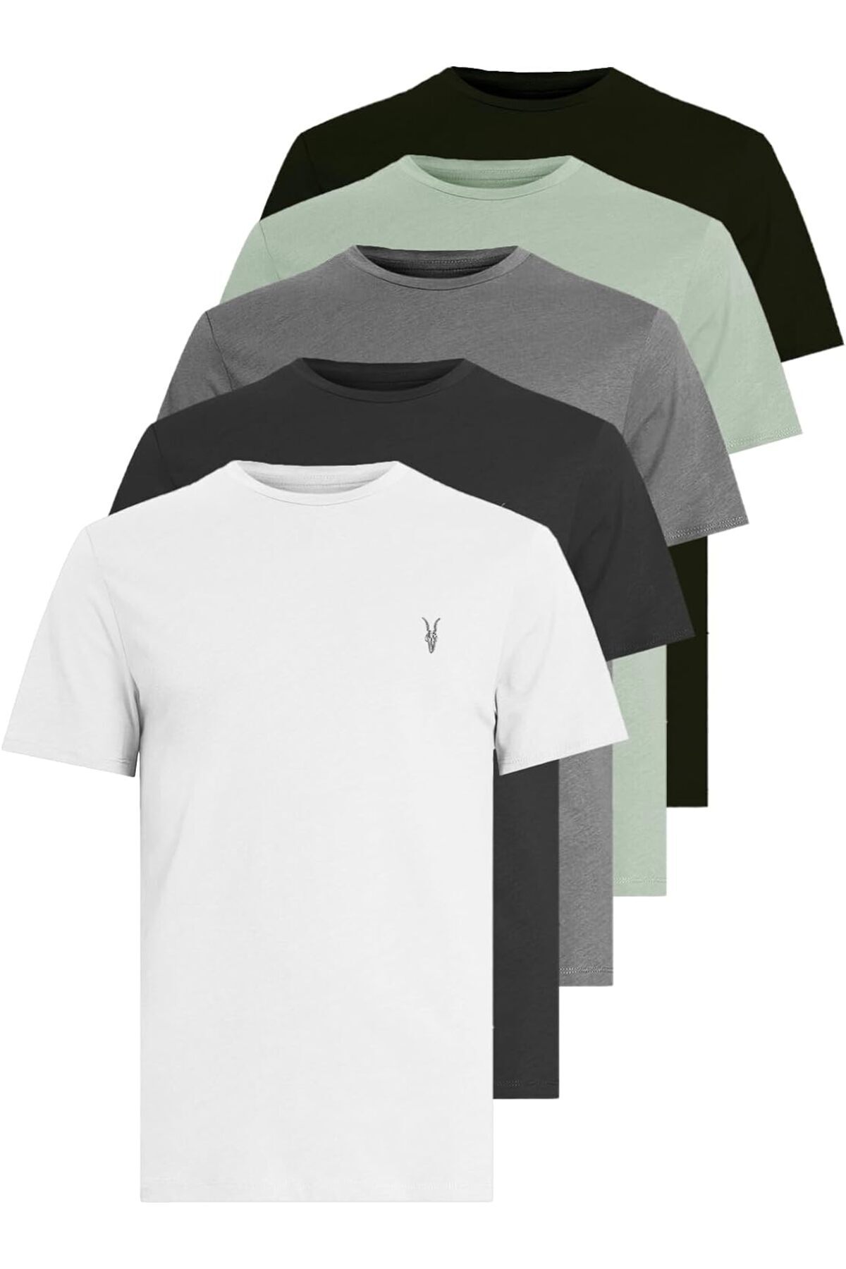 Men's T-Shirt Standard Embroidery Detail 5-Pack T-Shirt