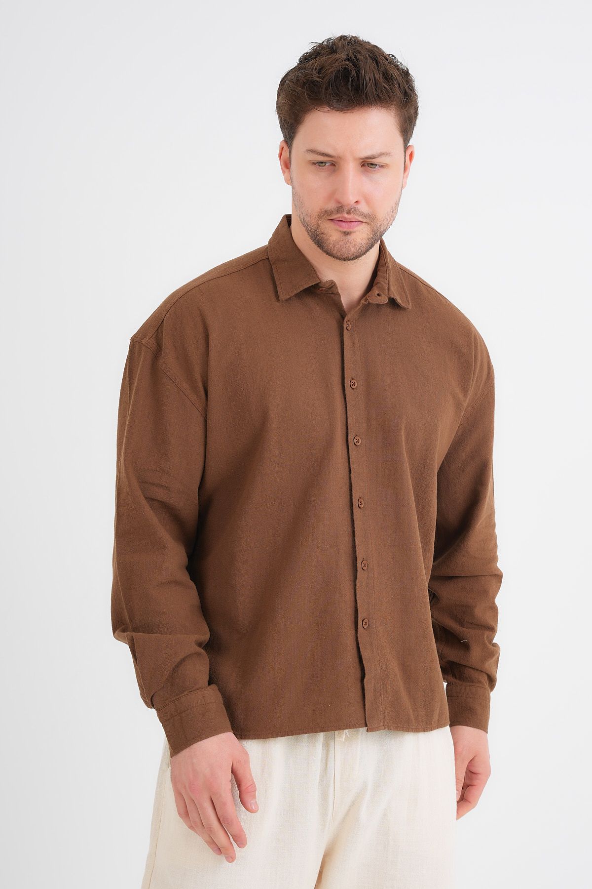 Redline-Comforted Men's Oversize Cotton Shirt 6