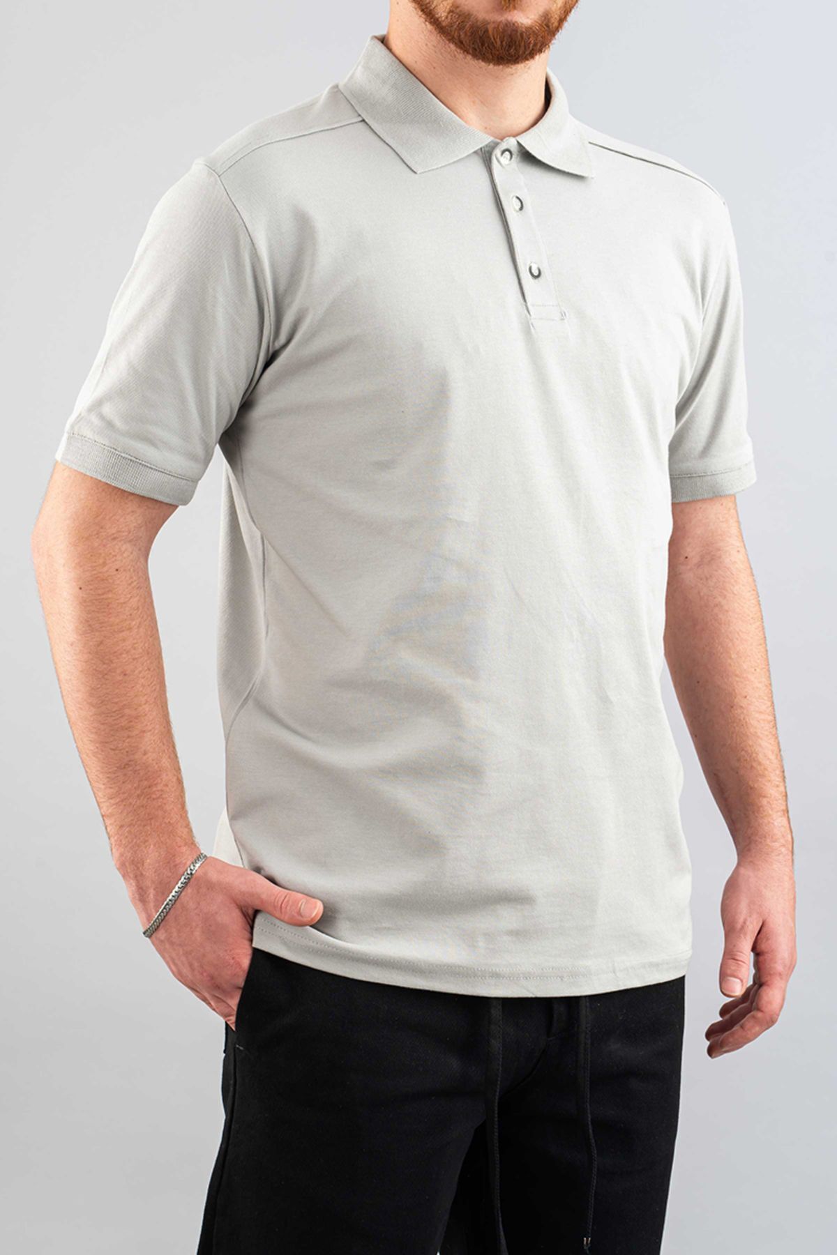 bombe Erkek Slim Fit %100 Pamuklu Yumuşak Dokulu Polo Yaka T-Shirt Basic Tişört
