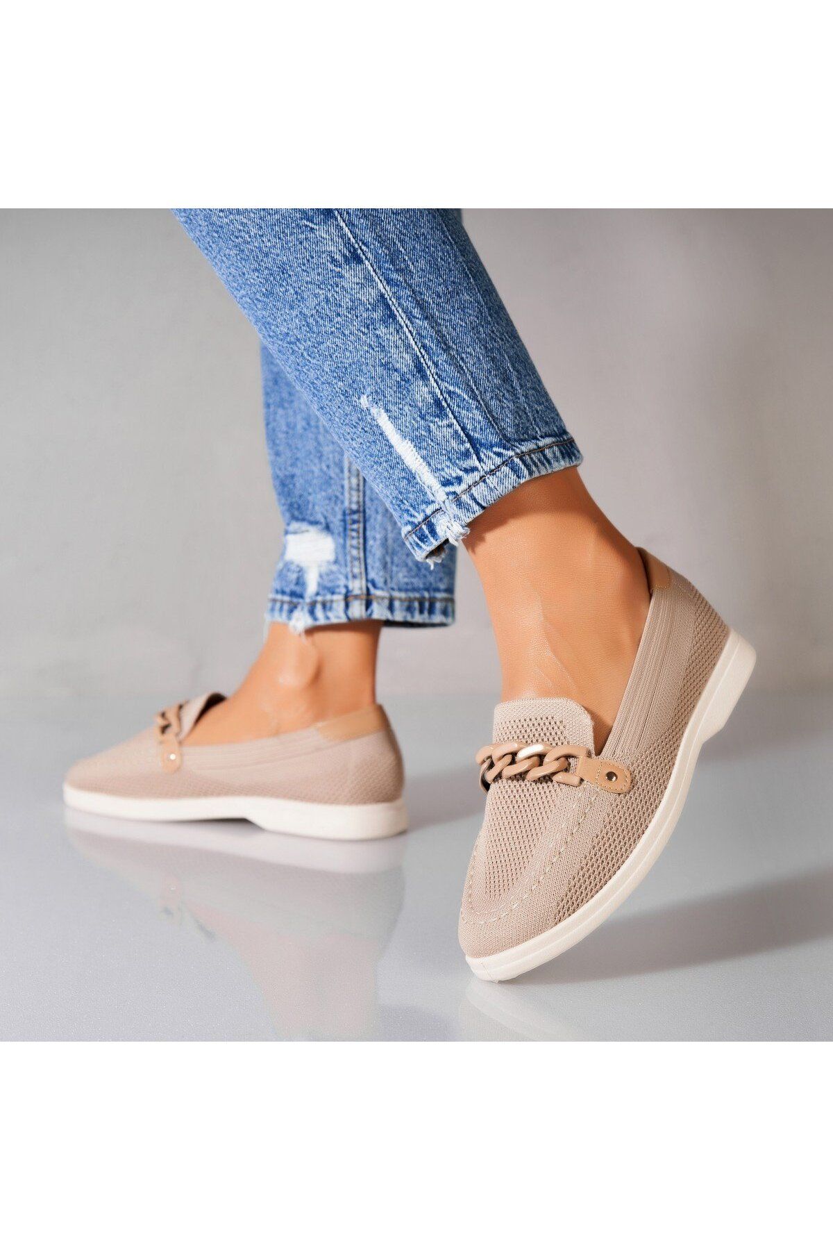 Joana-Women's casual shoes Beige made of Yuni Textile 1
