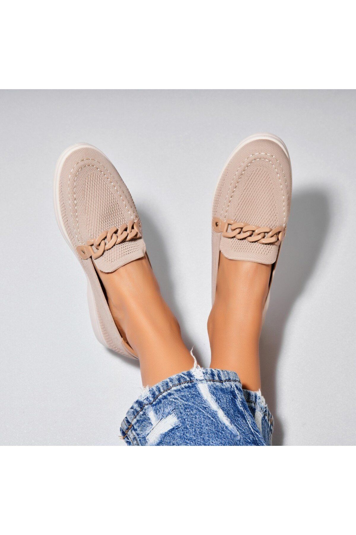 Joana-Women's casual shoes Beige made of Yuni Textile 3