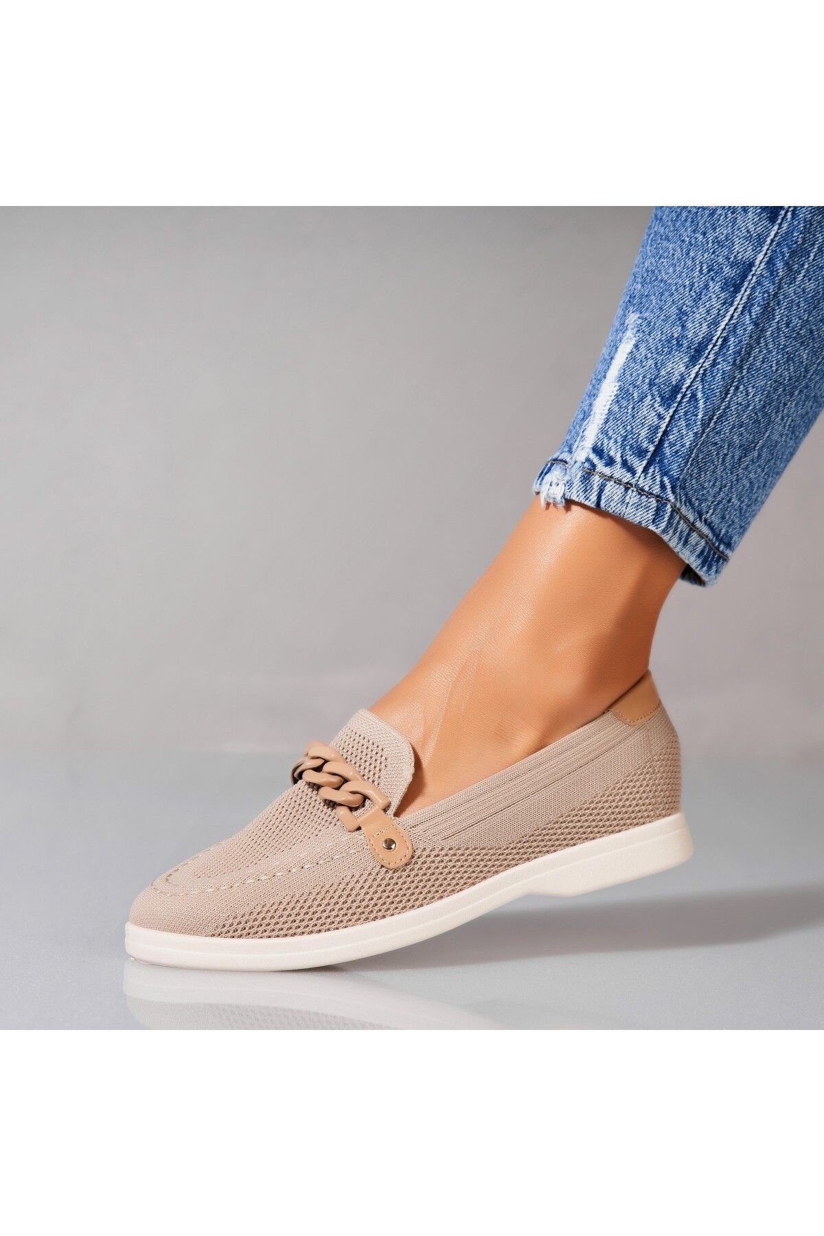 Joana-Women's casual shoes Beige made of Yuni Textile 2