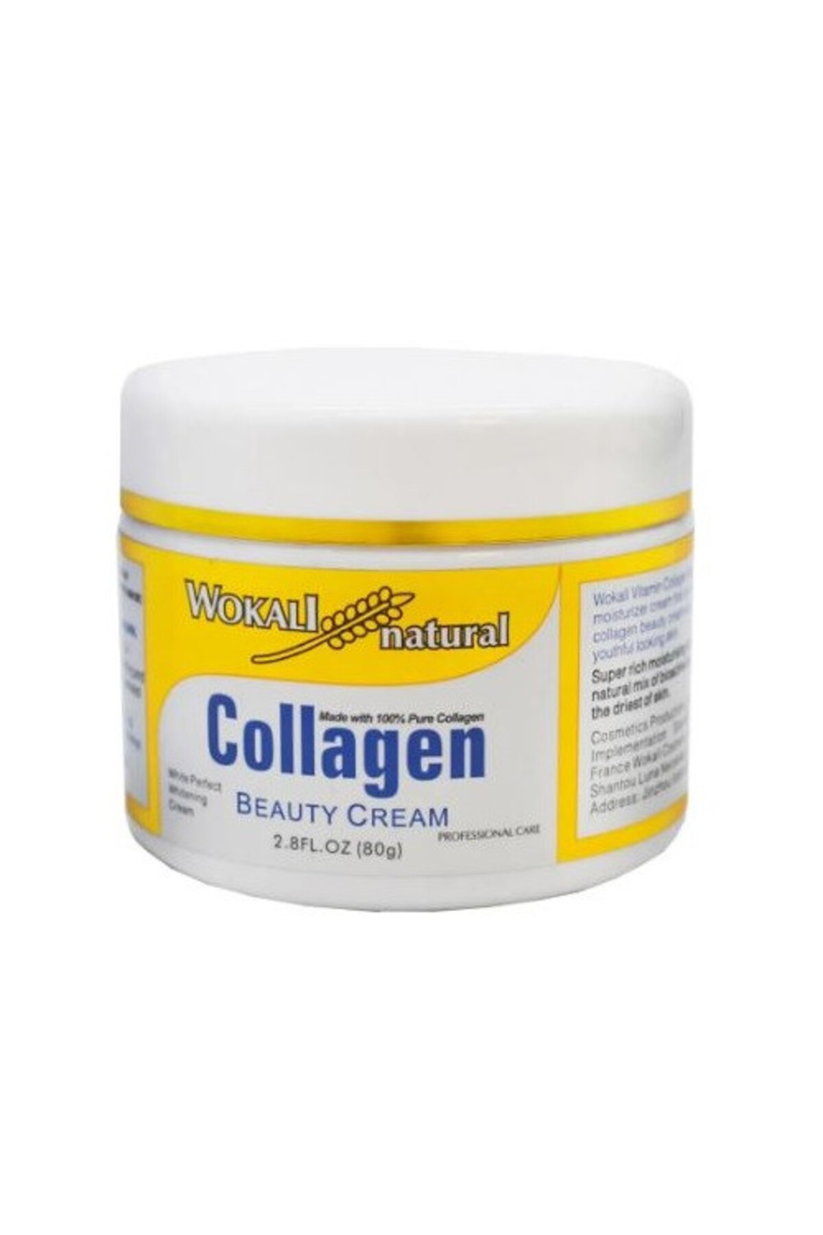 wokali Pleťový krém proti vráskám, Wokali, Kolagen a vitamín E, 80 g
