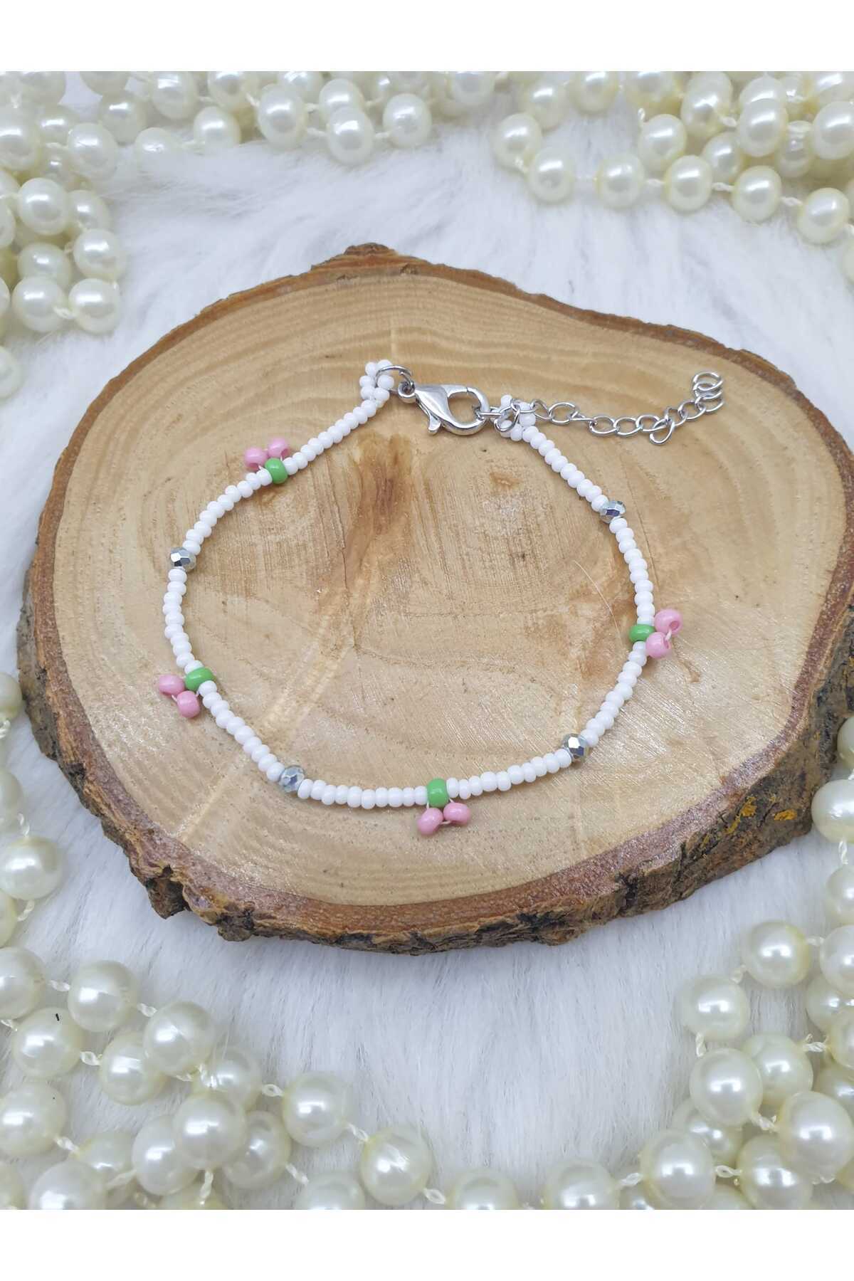 HAPPY HANDMADE-2Pcs 19cm Cherry Bracelet/Pink Red Friendship Sisterhood Bracelet/Gift 5