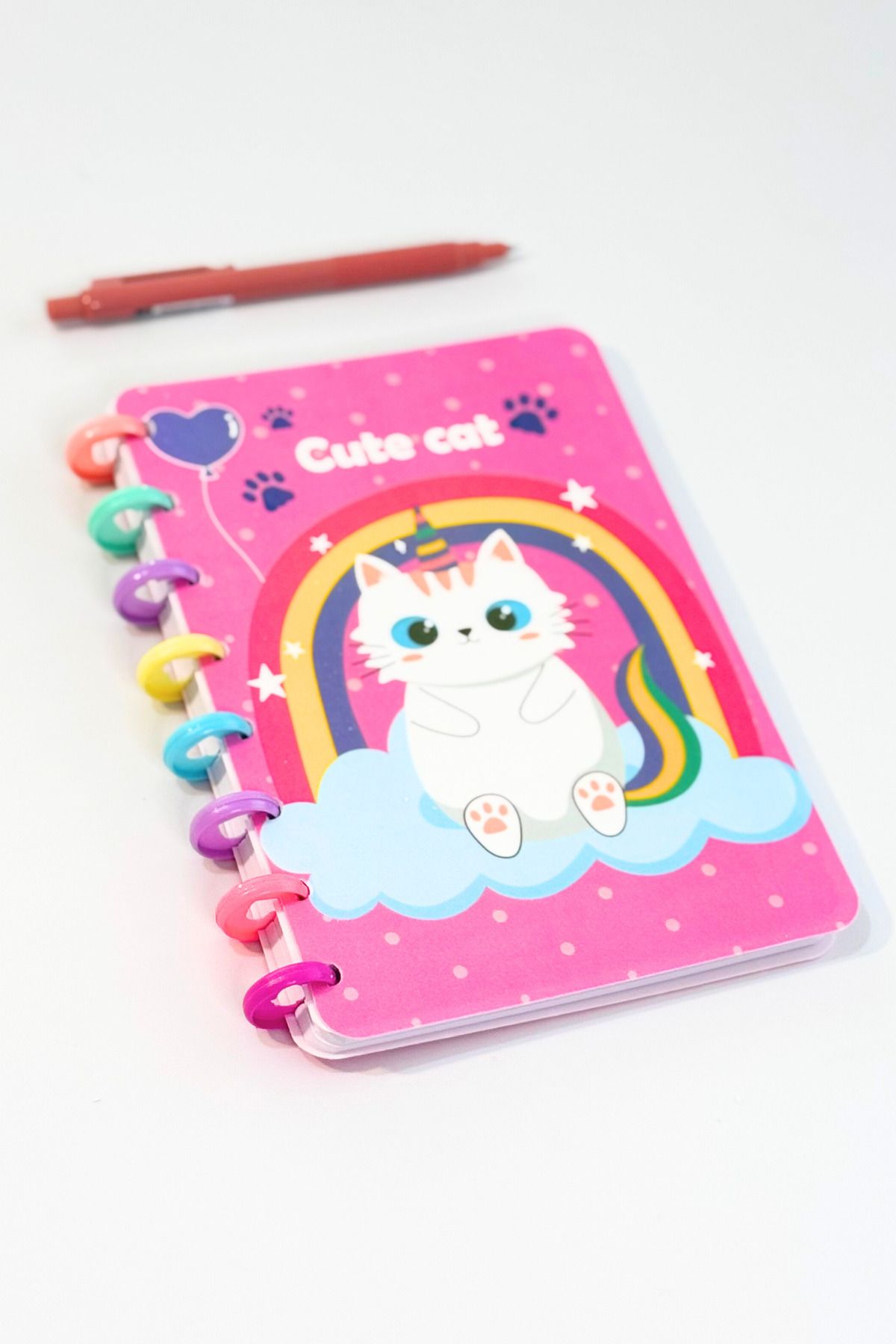 caps office-160 Sheets A5 Cat Themed Notebook + Mechanical Tip Pen Stationery Set 3