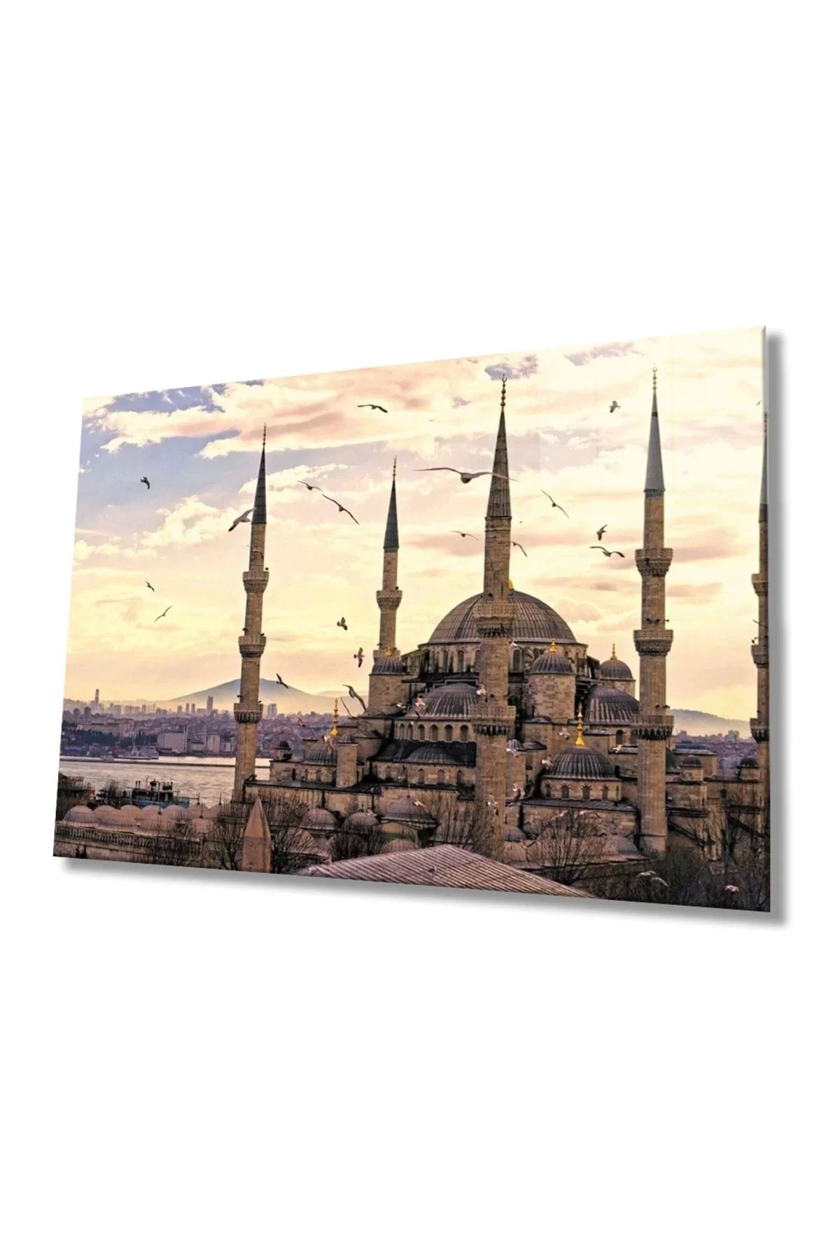 ÖYKÜ VE YİĞİT Istanbul Cami Manzara Dayanıklı Cam Tablo Hediye