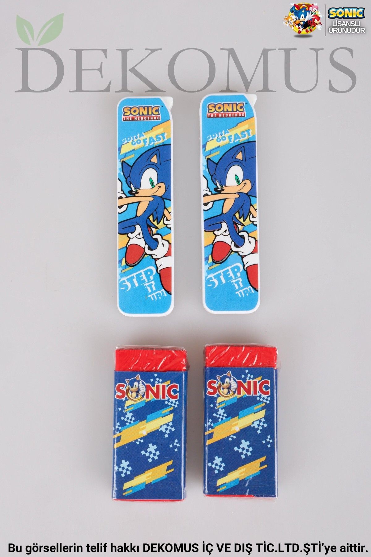 Sonic-Sonci 4'Lü Kift Set Dekomus with License 2 Pcs 0.7 mm Nib and 2 Pcs Eraser 1