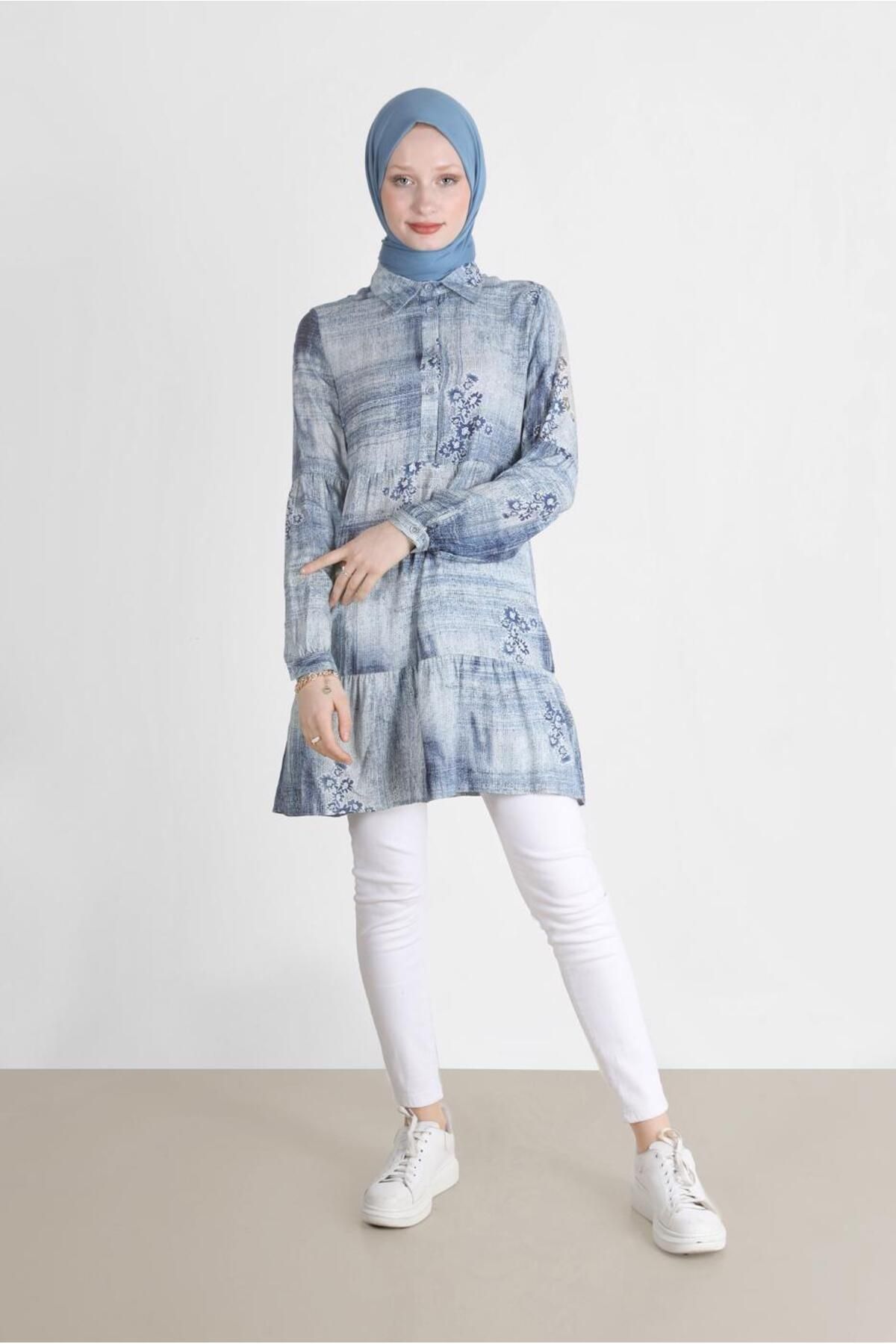 تونیک گلدار طرح باتیک 42666 Alvina