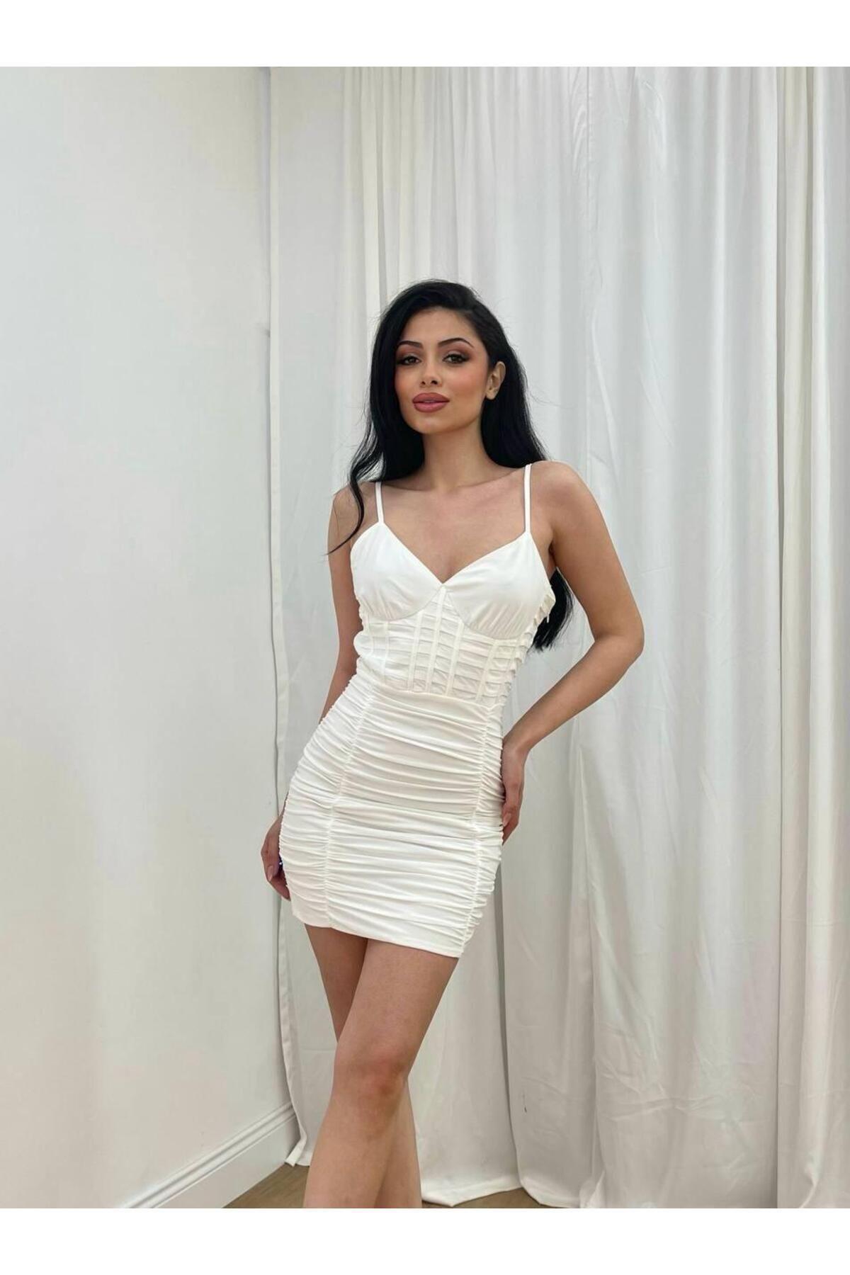 MİSSCİXFASHİON-Evening Dress Thin Straps Body Wrap Bodycon Satin Mini Dress Evening Dress & Graduation Dress 4