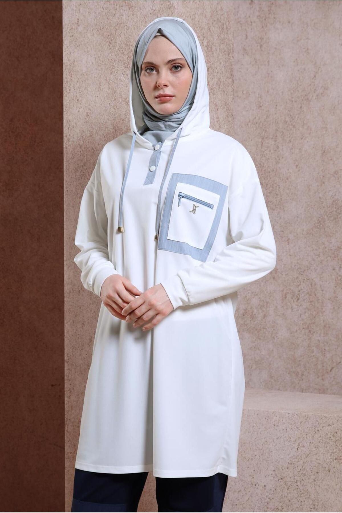 تونیک ورزشی کلاه دار 43846 Alvina