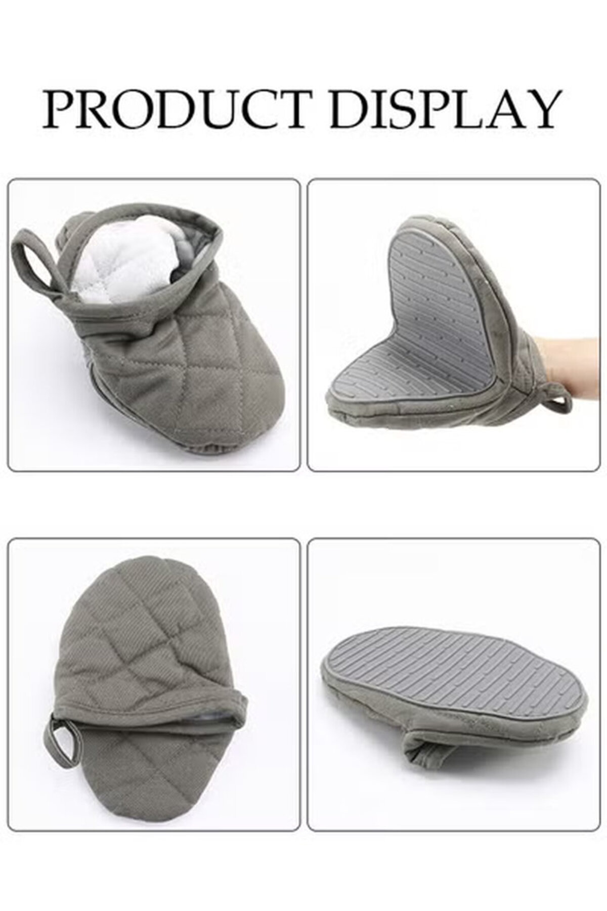 Generic-DUNISO Mini Oven Mitts Silicone Gloves Heat Resistant Kitchen Gloves for Cooking 5