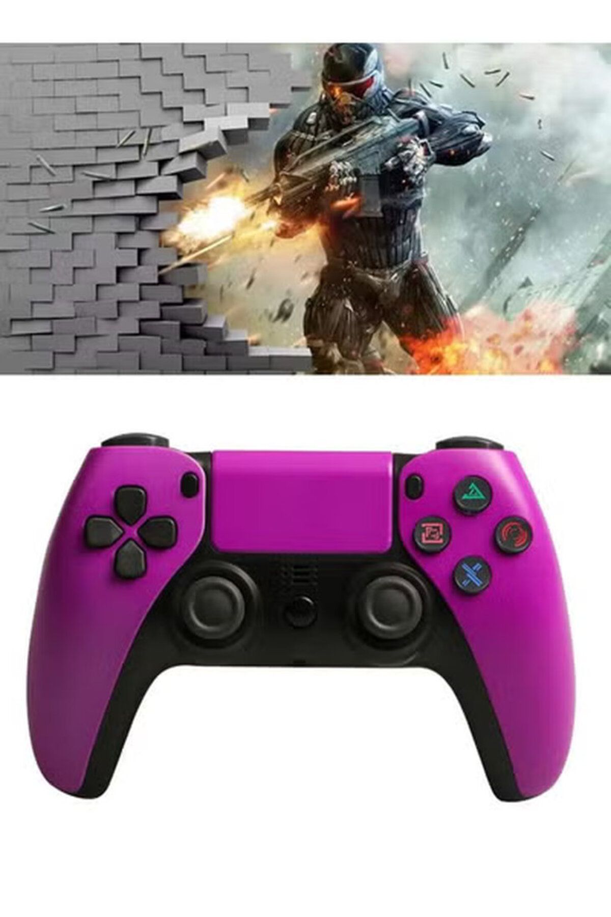 Generic-DUNISO Wireless Bluetooth Controller Gamepad Rechargeable Lithium Battery Purple 2