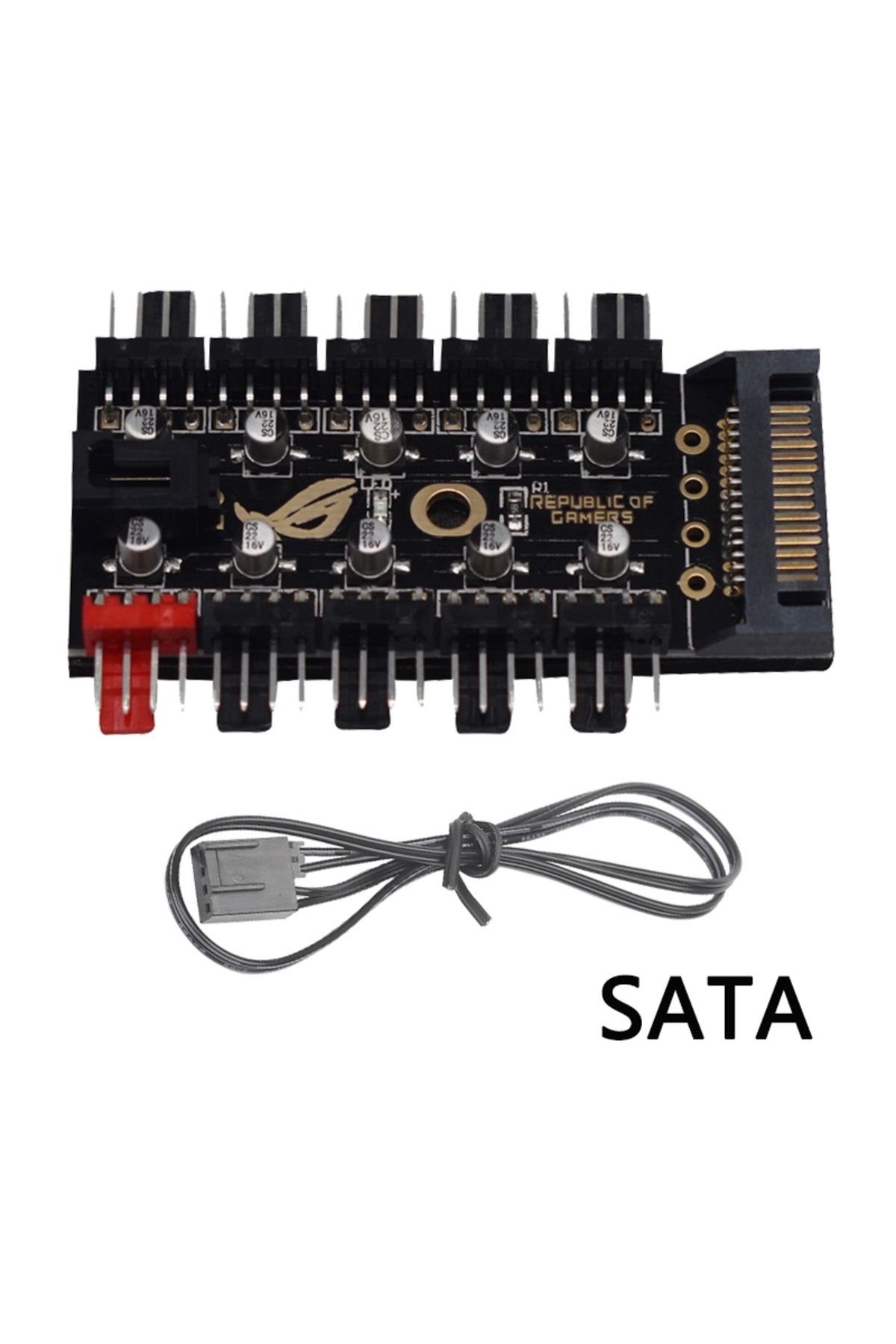Choice-1 to 10 HUB SATA 1 to 10 HUB SATA/4PIN PC CPU Cooler Fan HUB PWM Splitter Cooling Fan Hub PWM Contro 1