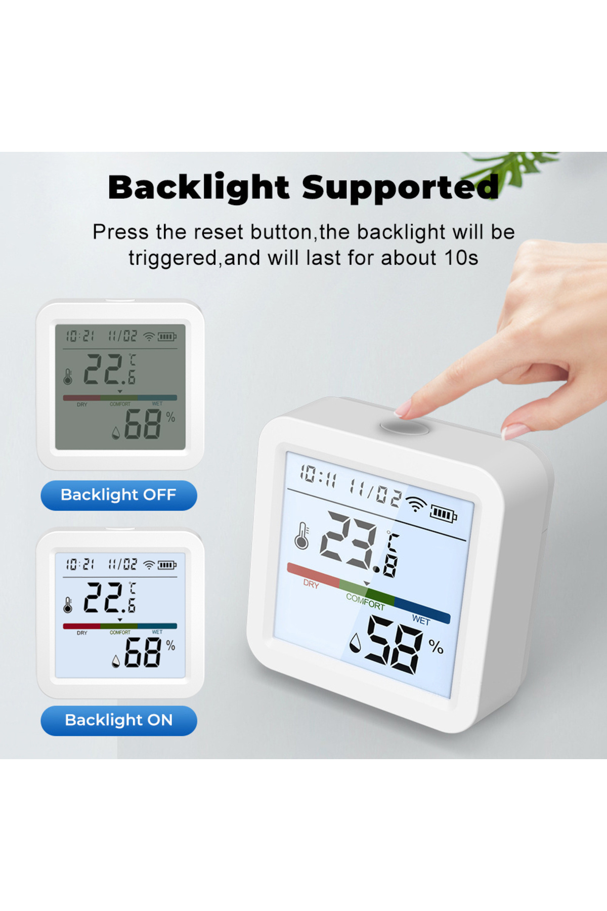 Choice1-WIFI 1PCS Tuya Smart WiFi/Zigbee Temperature and Humidity Sensor Indoor Hygrometer Thermometer with 4