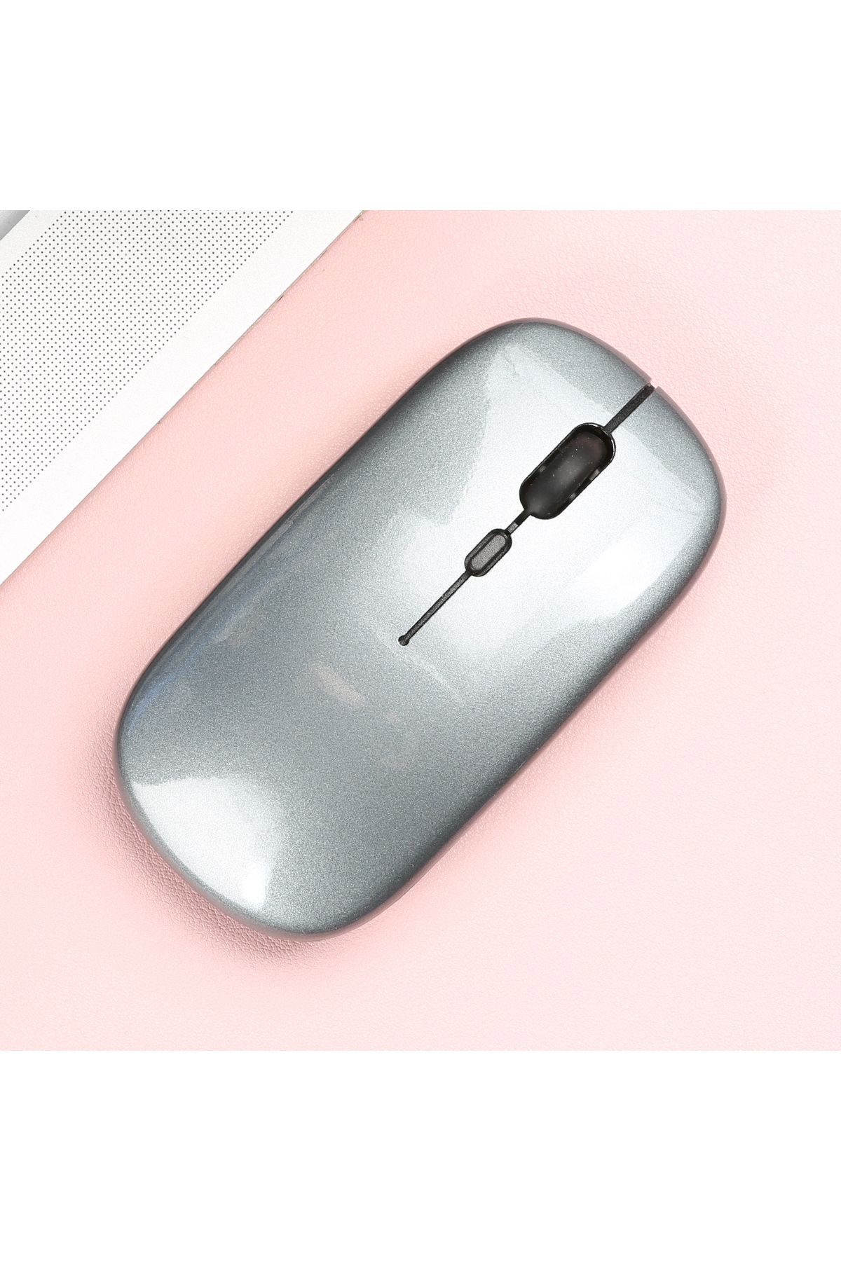 MissionFit-Glossy-grey Wireless Bluetooth-compatible Mouse Portable Ergonomic Computer Mice For Laptop Ipad Tab 1