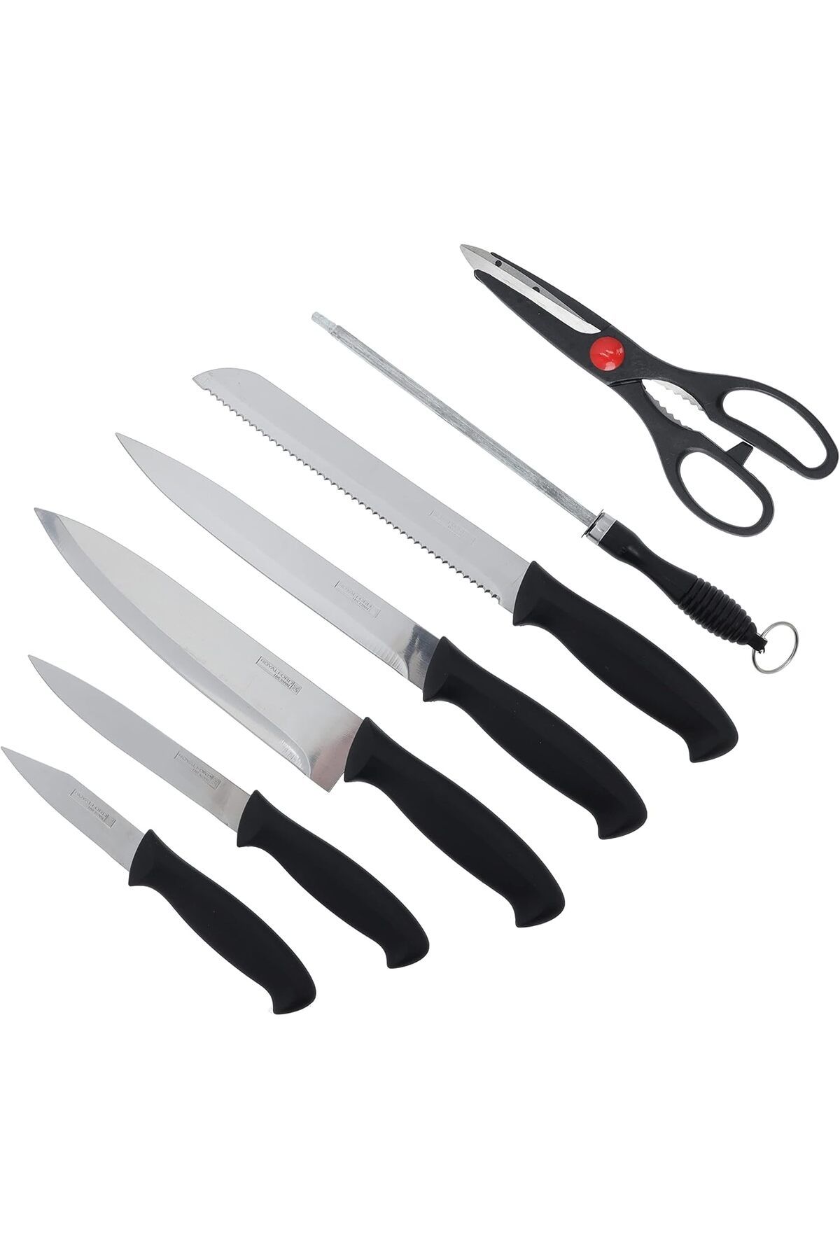 ROYALFORD-8 Pcs Kitchen Knives Set With Wooden Block 4