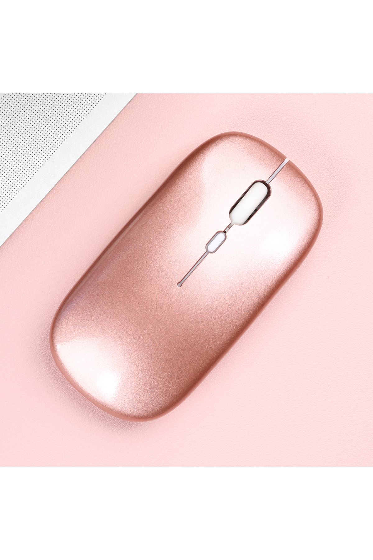 MissionFit-Glossy-rose Wireless Bluetooth-compatible Mouse Portable Ergonomic Computer Mice For Laptop Ipad Tab 1