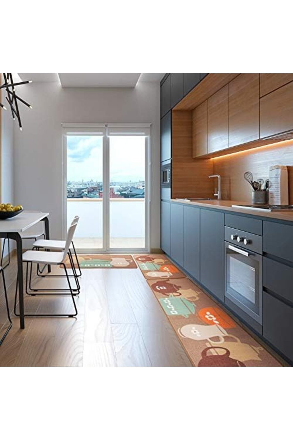 COOYA-2 Pack Kitchen Floor Mats, Non-slip and Water-Absorbent, 50*80+50*160cm, Suitable for Kitchen 4