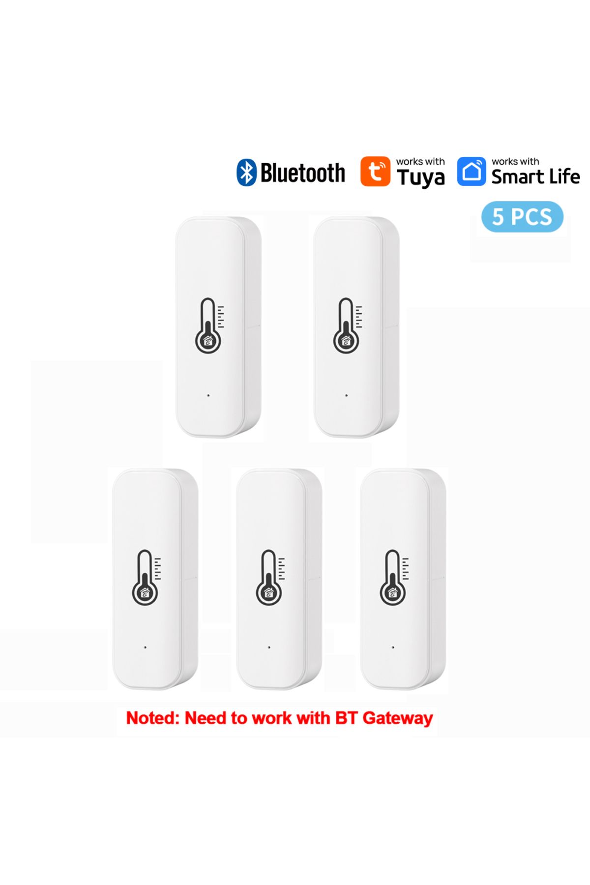Choice-5pcs Tuya Bluetooth Temperature Humidity Sensor Mini Compatible with Bluetooth APP Remote Control Th 1