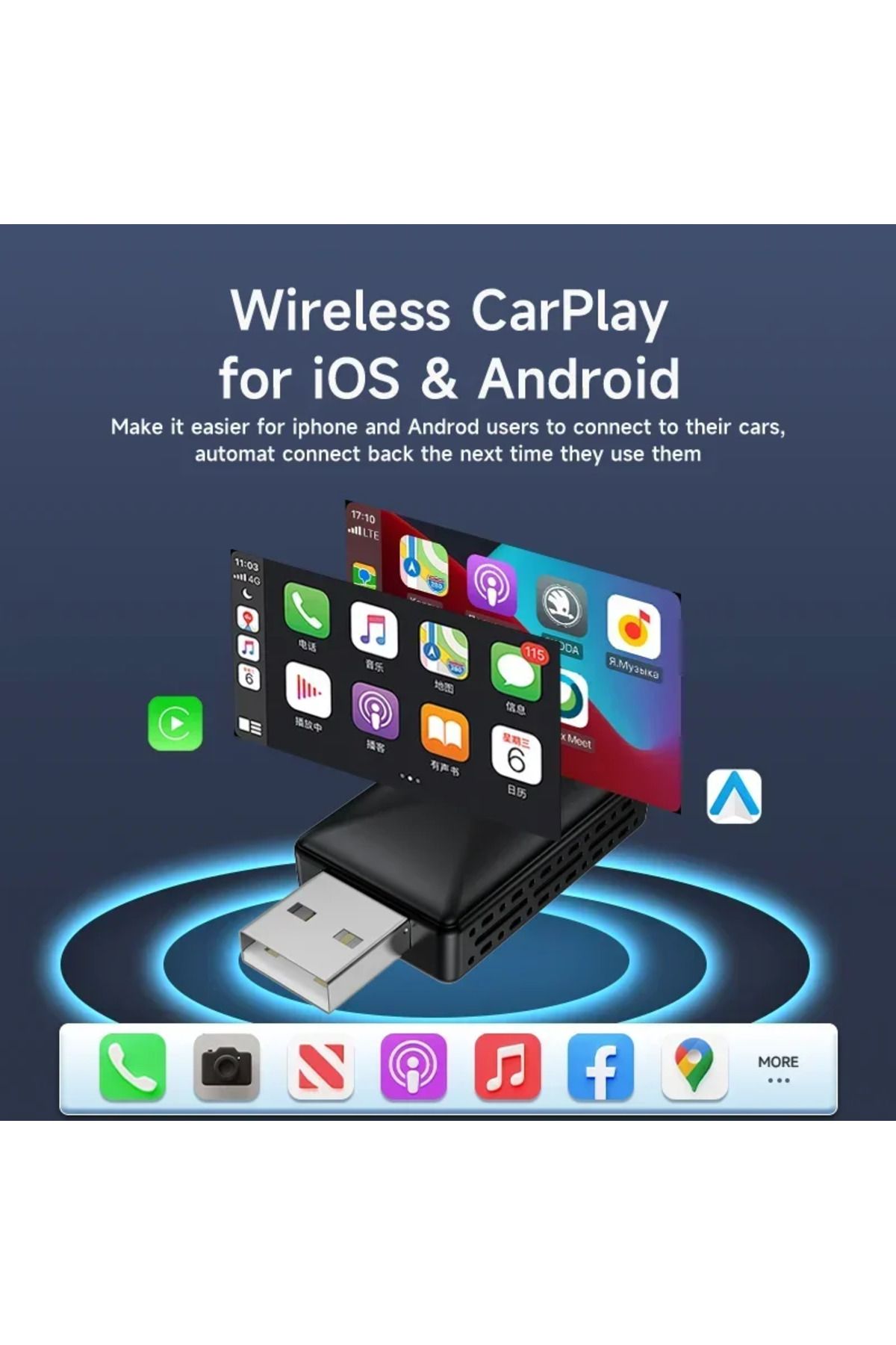 Choice-Flixivi 2in1 Android Auto Wireless Adapter Mini Smart Ai Box Car Oem Wired Android Auto To Wirele... 4