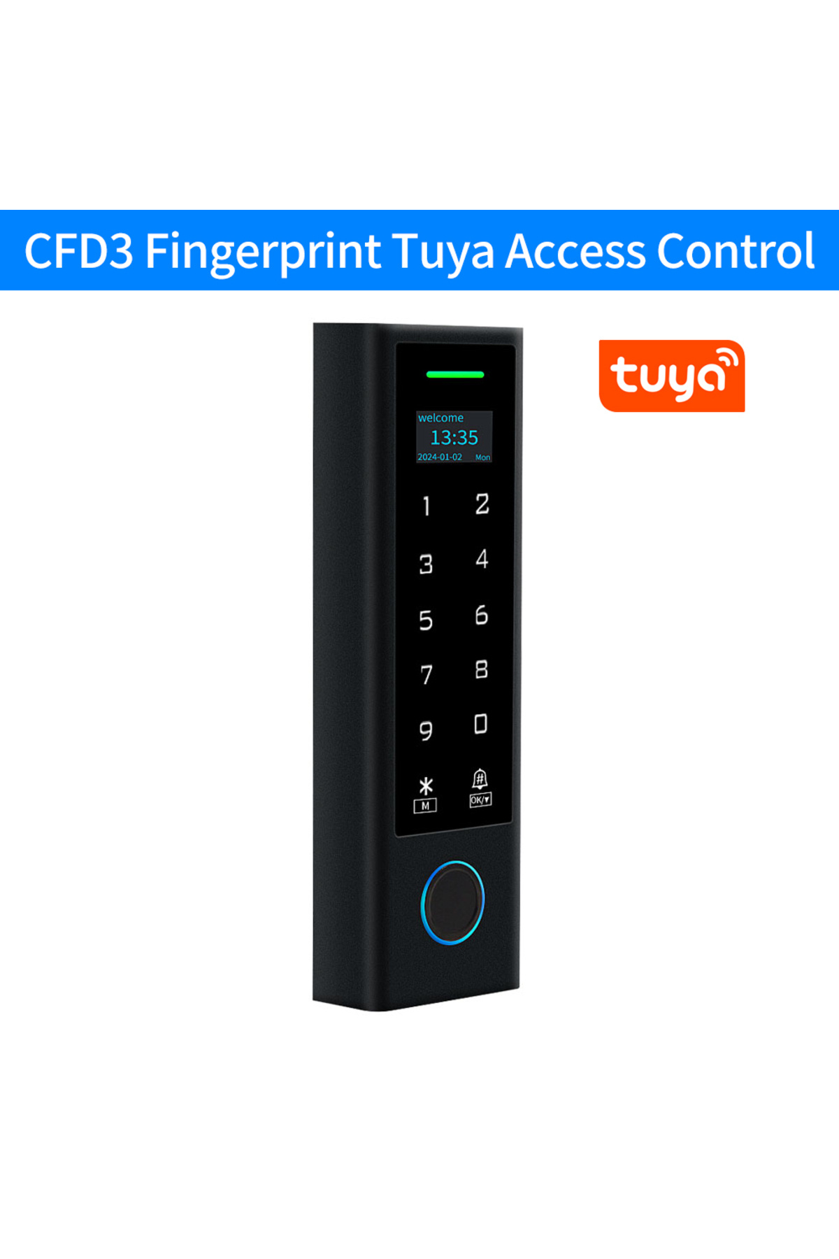 Choice-CFD3 LCD Screen WIFI Tuya Fingerprint Door Access Control Waterproof 125Khz RFID Card Standalone Bio 1