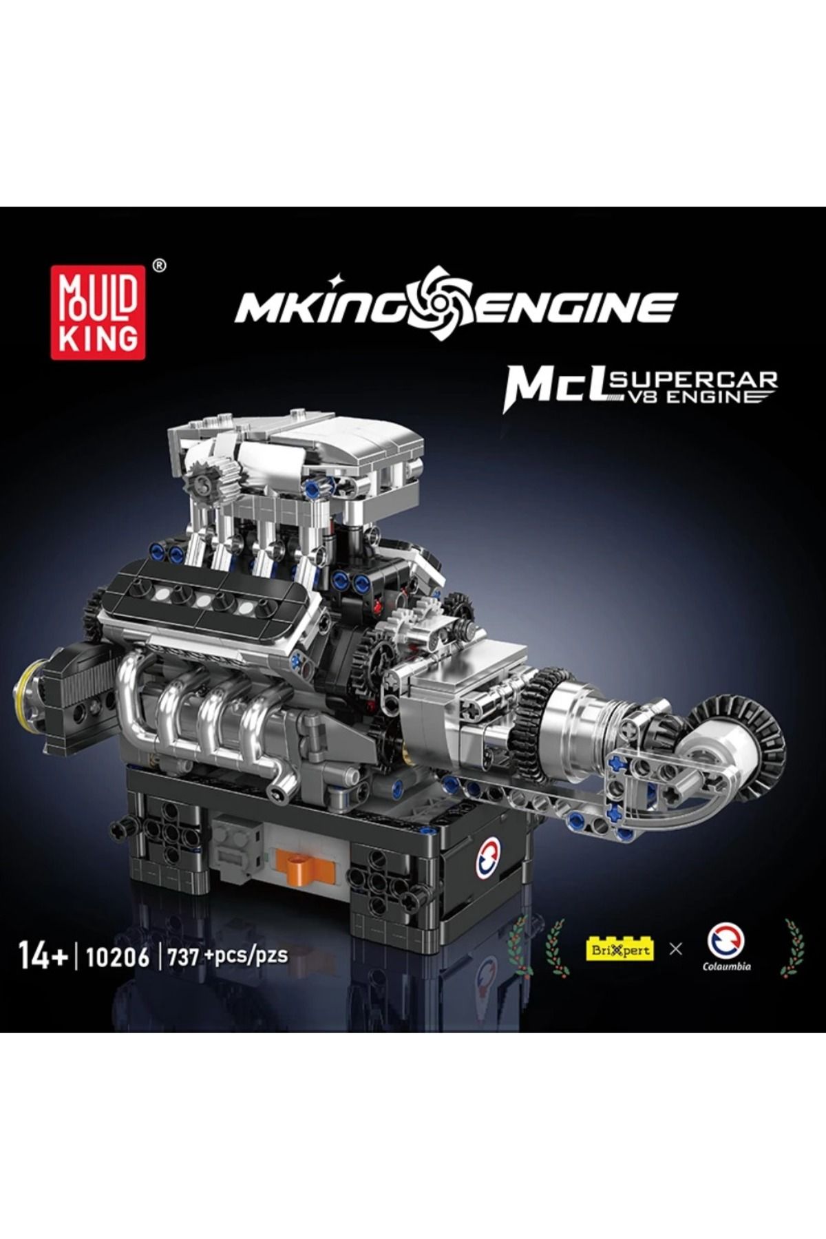 Choice-Mould King 10206 Technical Part MCL Sport Car V8 Engine Building Blocks Motorized Simulation Mode... 8