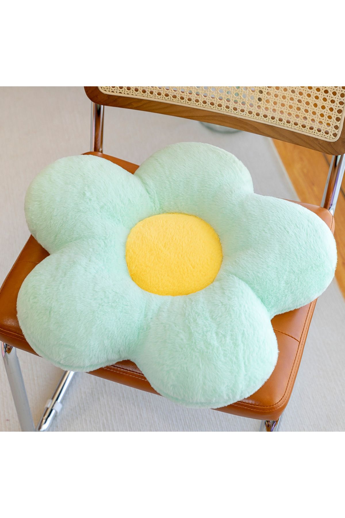 Choice-35cm ZX42-GR Cushion Flower Circular Shape Cloth With Soft Nap Office Classroom Chair Cushion Couch 1