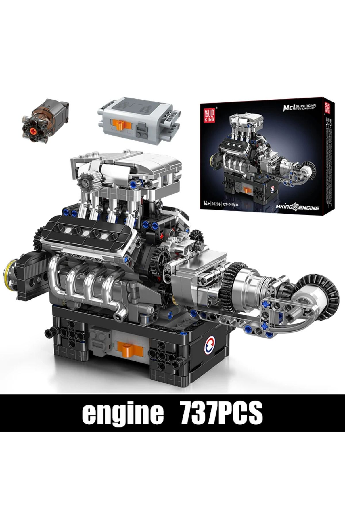 Choice-Mould King 10206 Technical Part MCL Sport Car V8 Engine Building Blocks Motorized Simulation Mode... 6